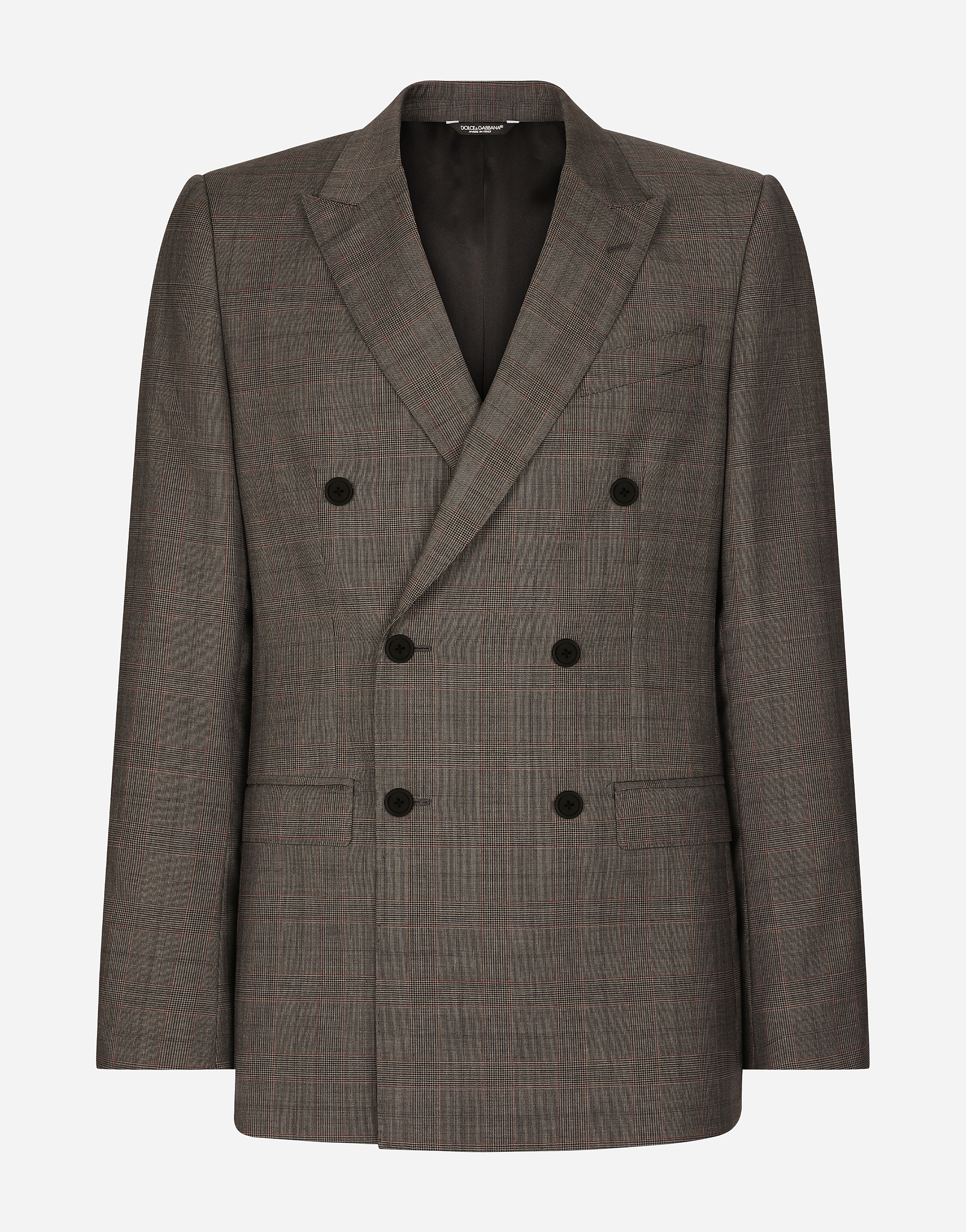 DOLCE & GABBANA DOUBLE-BREASTED GLEN PLAID MARTINI-FIT SUIT
