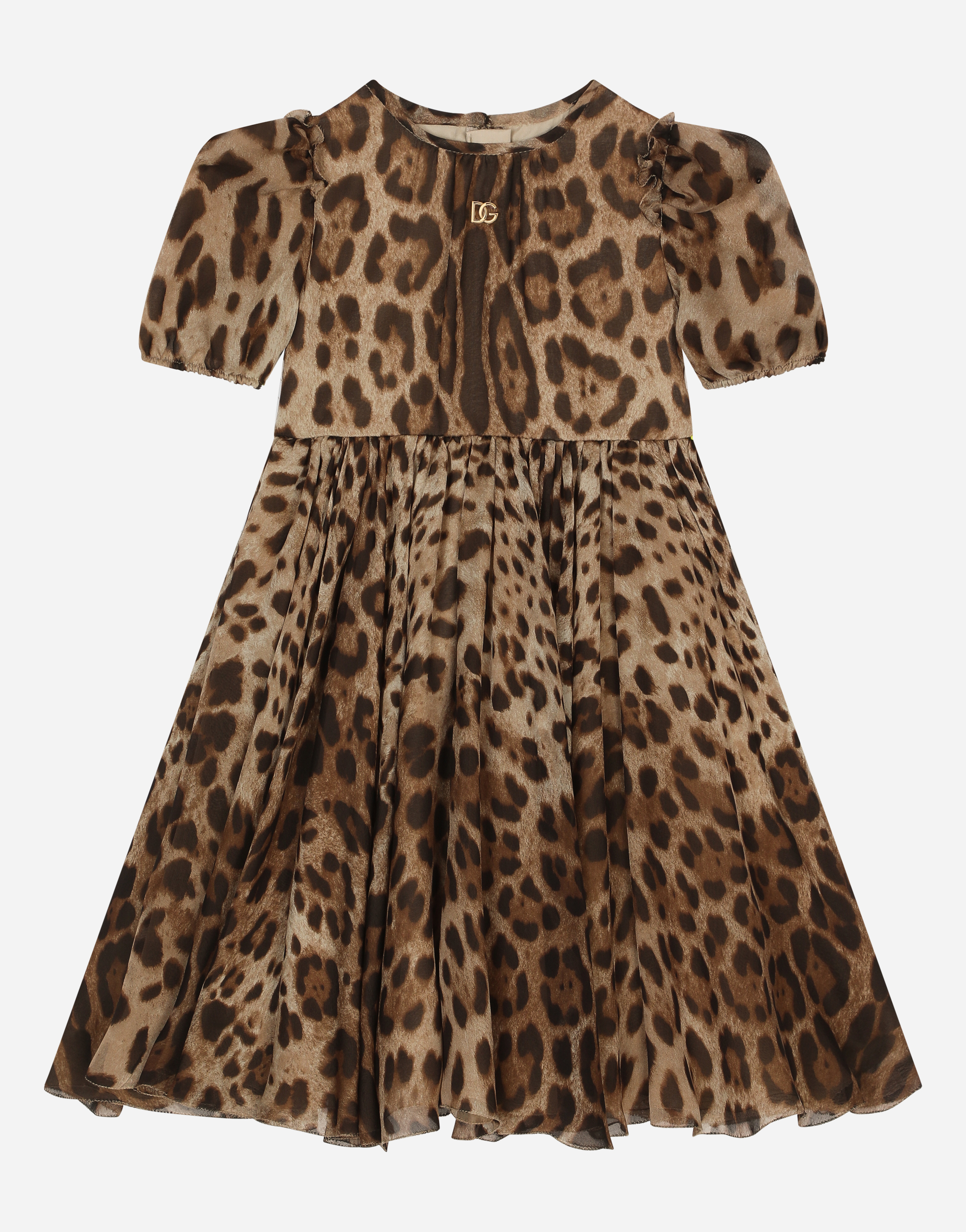 Leopard-print chiffon midi dress in Animal Print