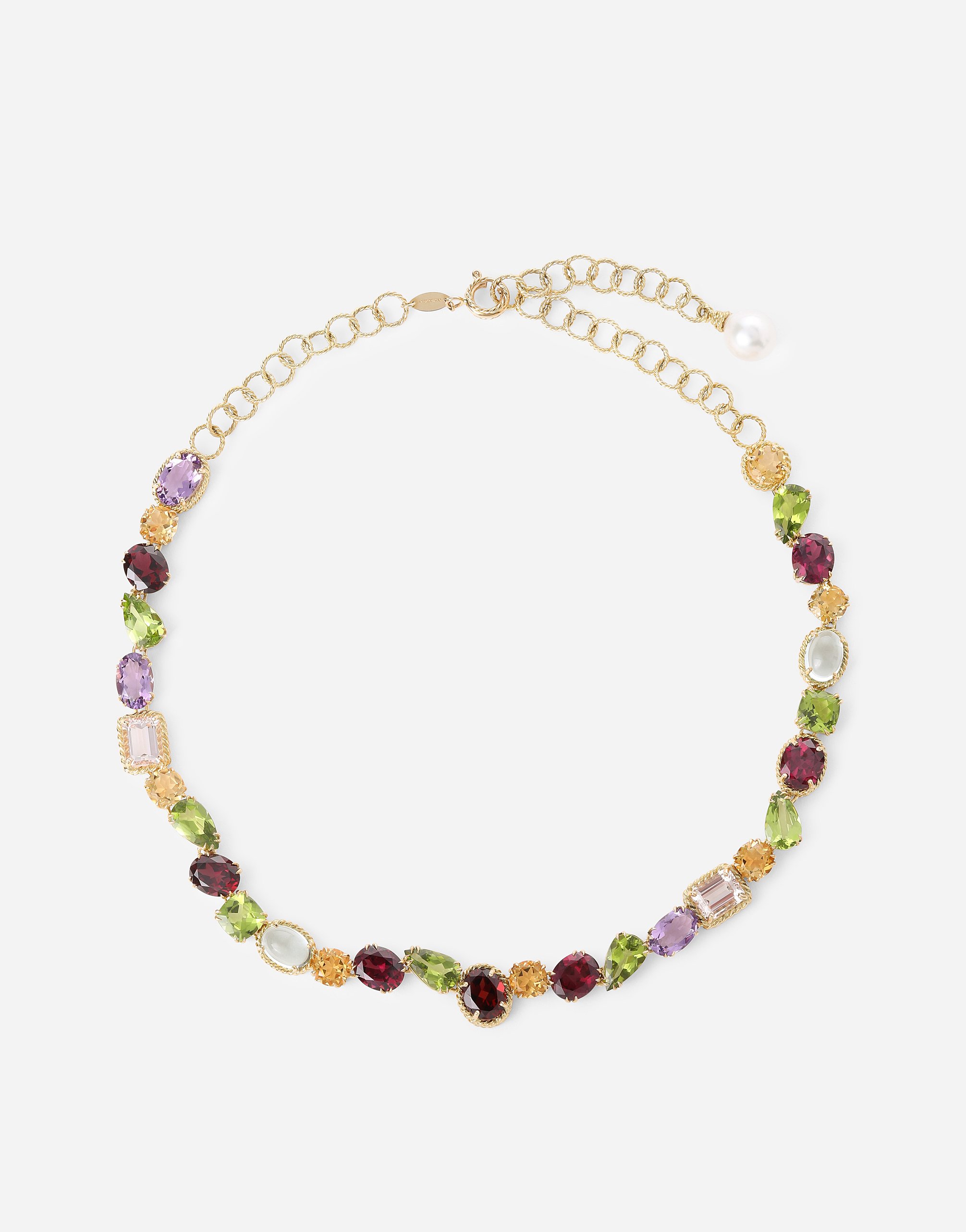 Anna necklace in yellow 18kt gold with different multicoulour gemstones in Gold