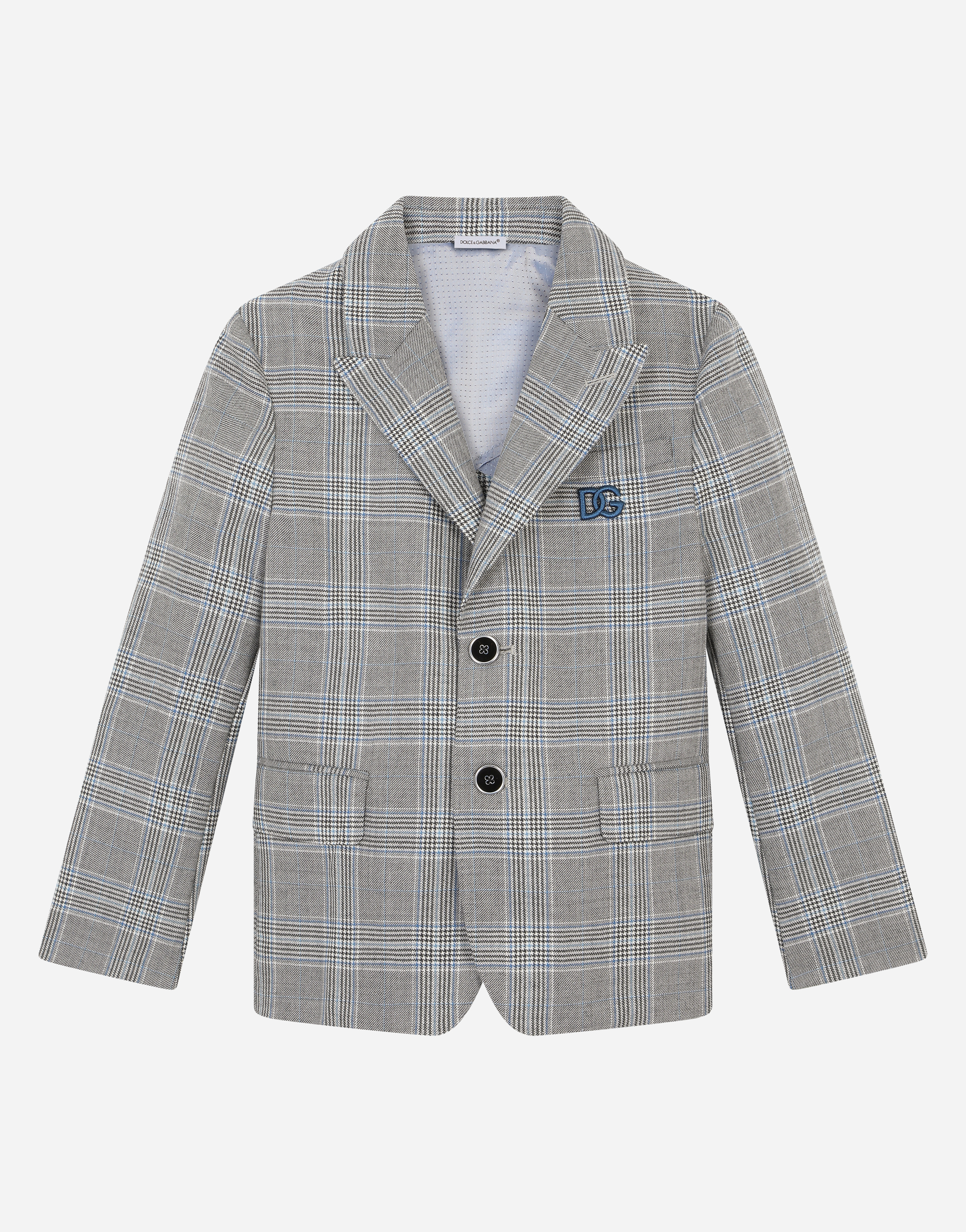 Single-breasted wool glen plaid jacket in Multicolor