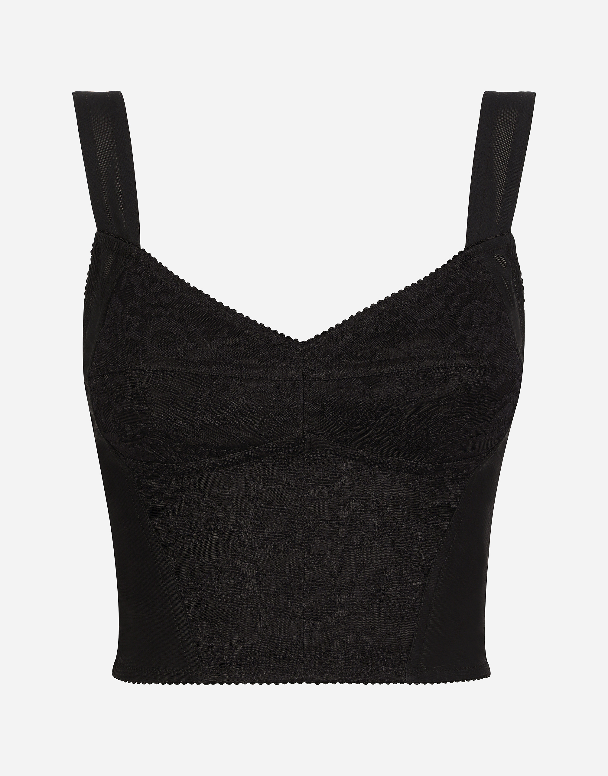 Dolce & Gabbana Shaper corset bustier top in jacquard and lace 
