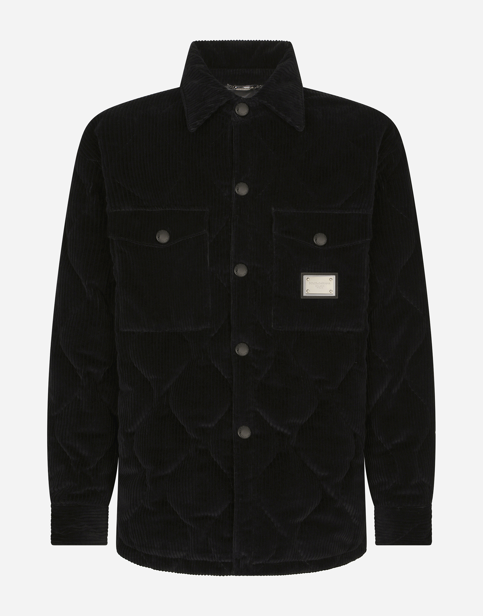 Corduroy jacket with tag in Black