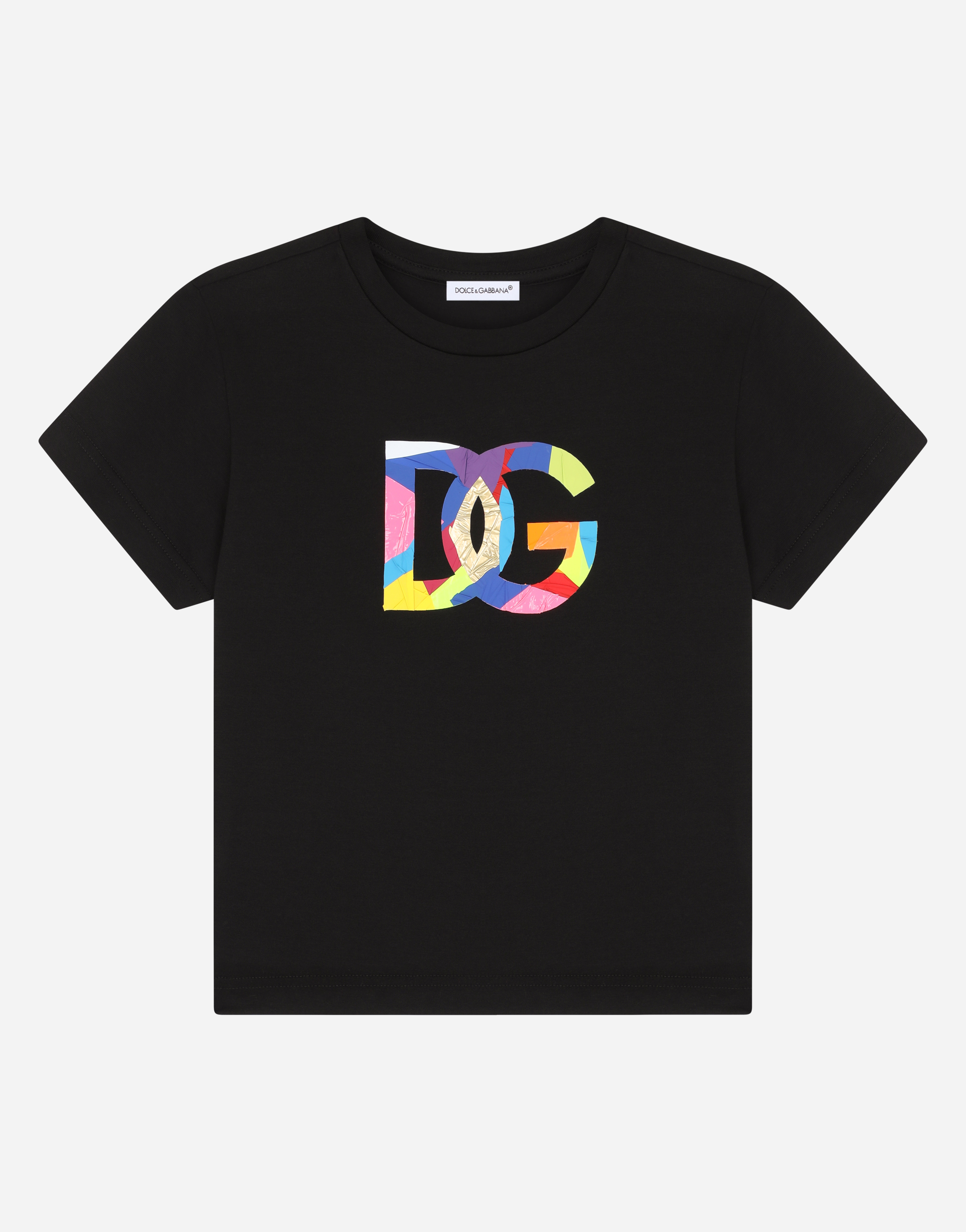 Jersey T-shirt with DG logo tape in Black