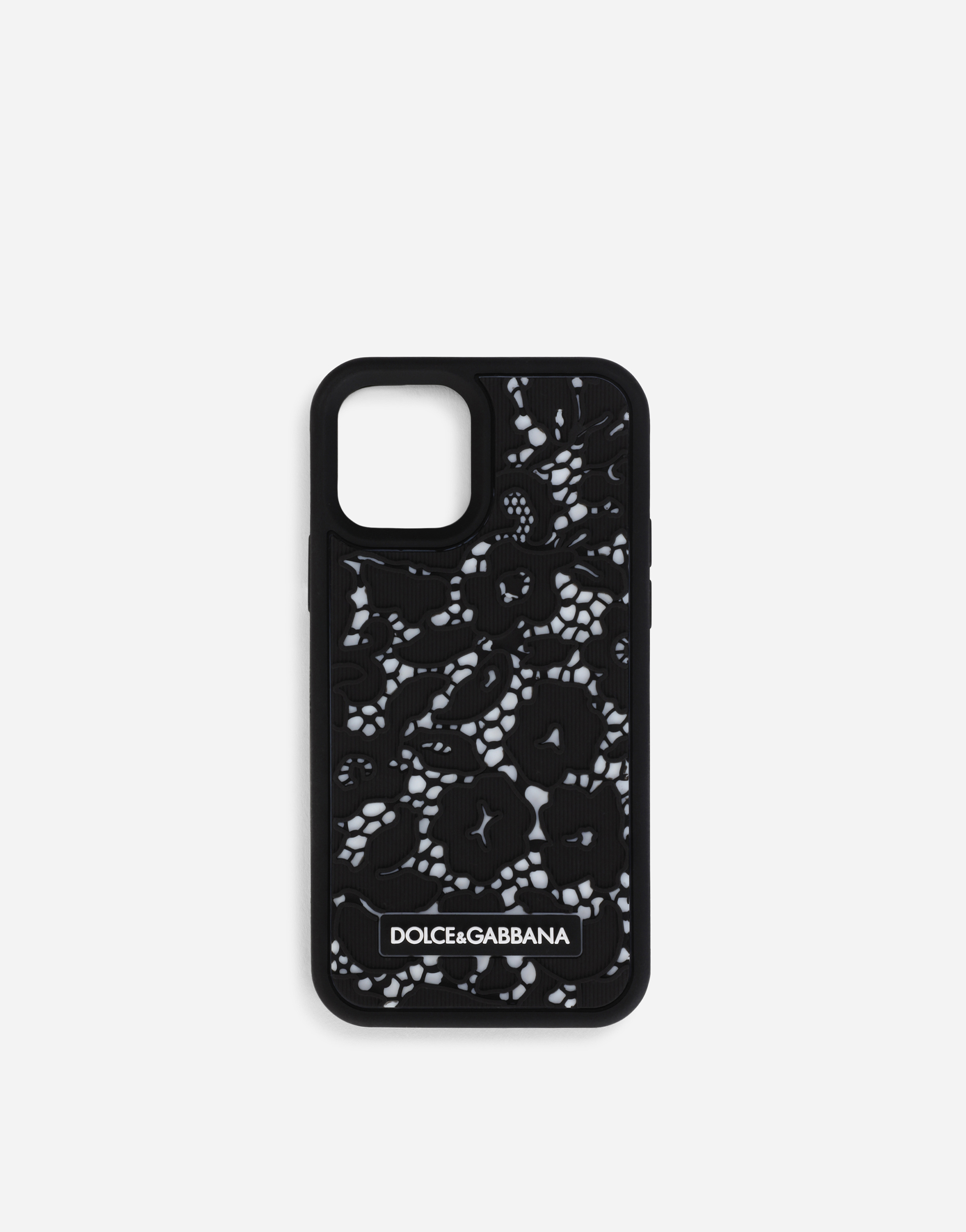 Lace rubber iPhone 12/12 Pro cover in Black/White