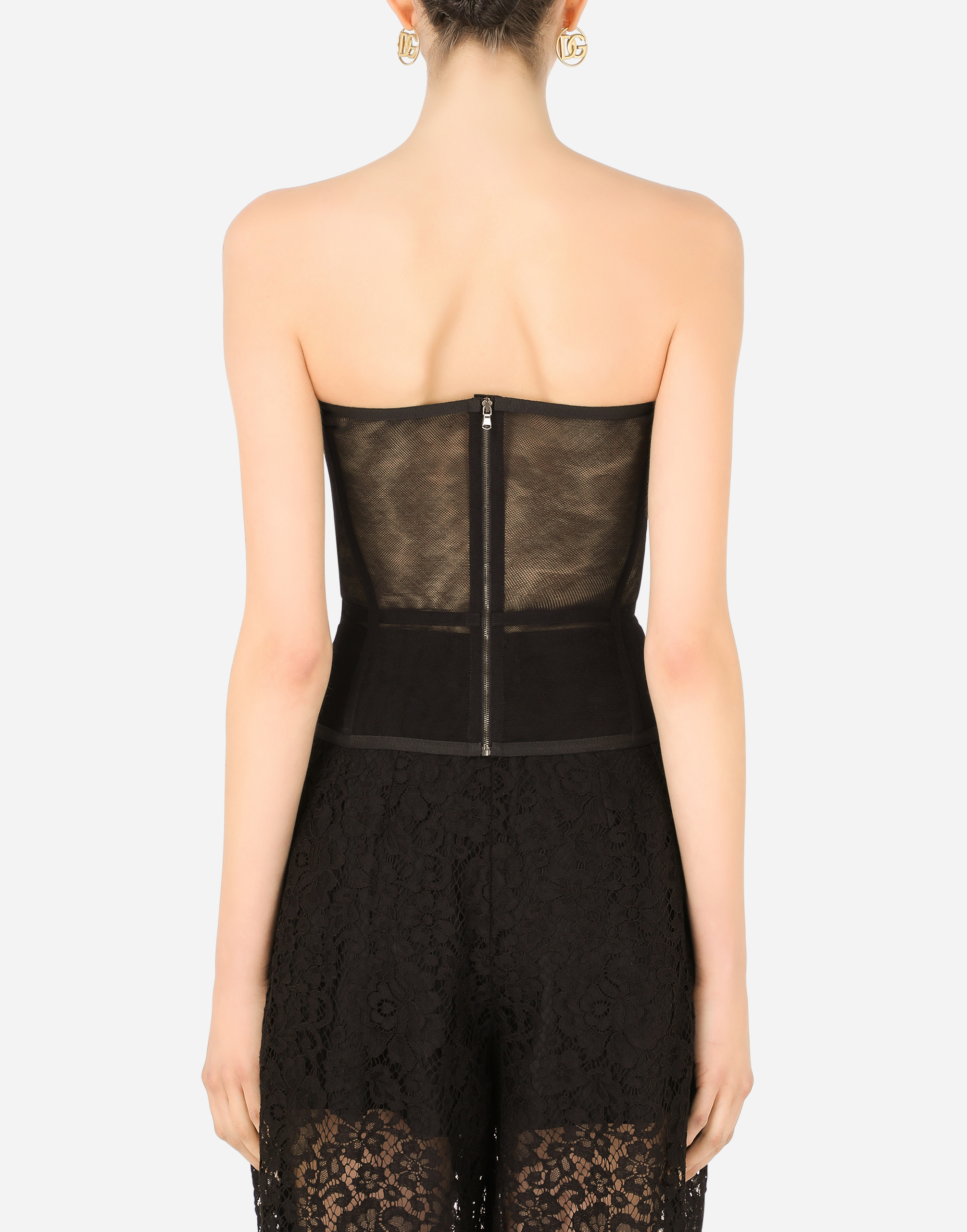 Cotton tulle bustier top