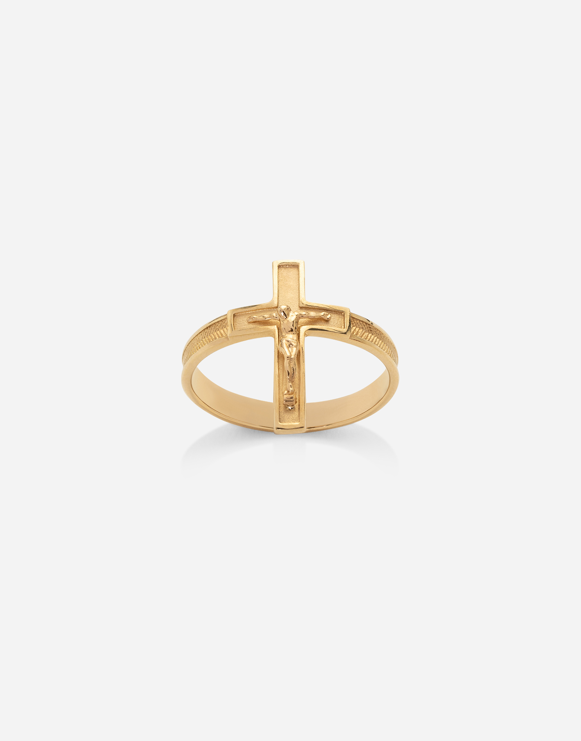 Sicily yellow gold ring with cross in Gold