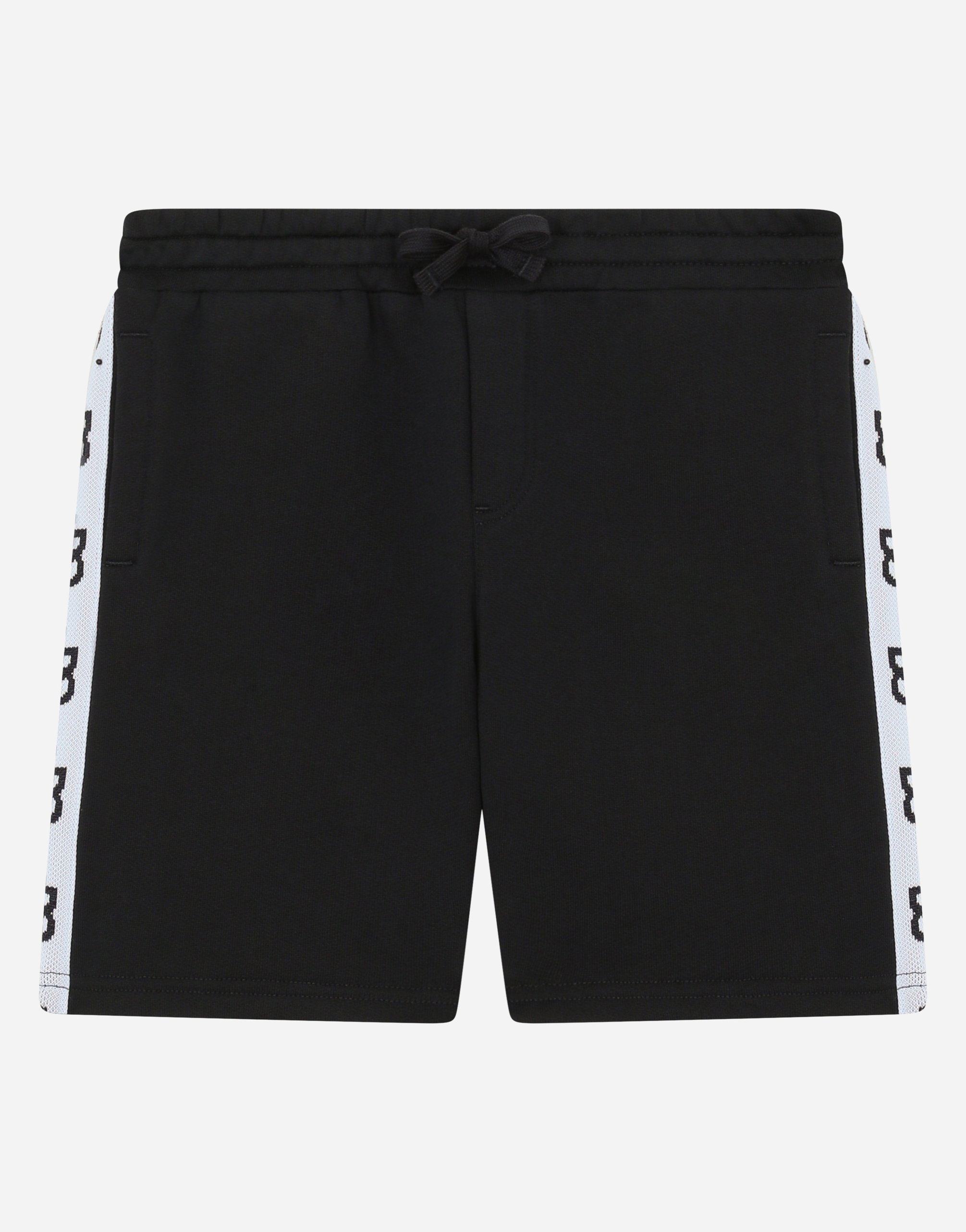 Jersey jogging shorts with DG logo band in Blue