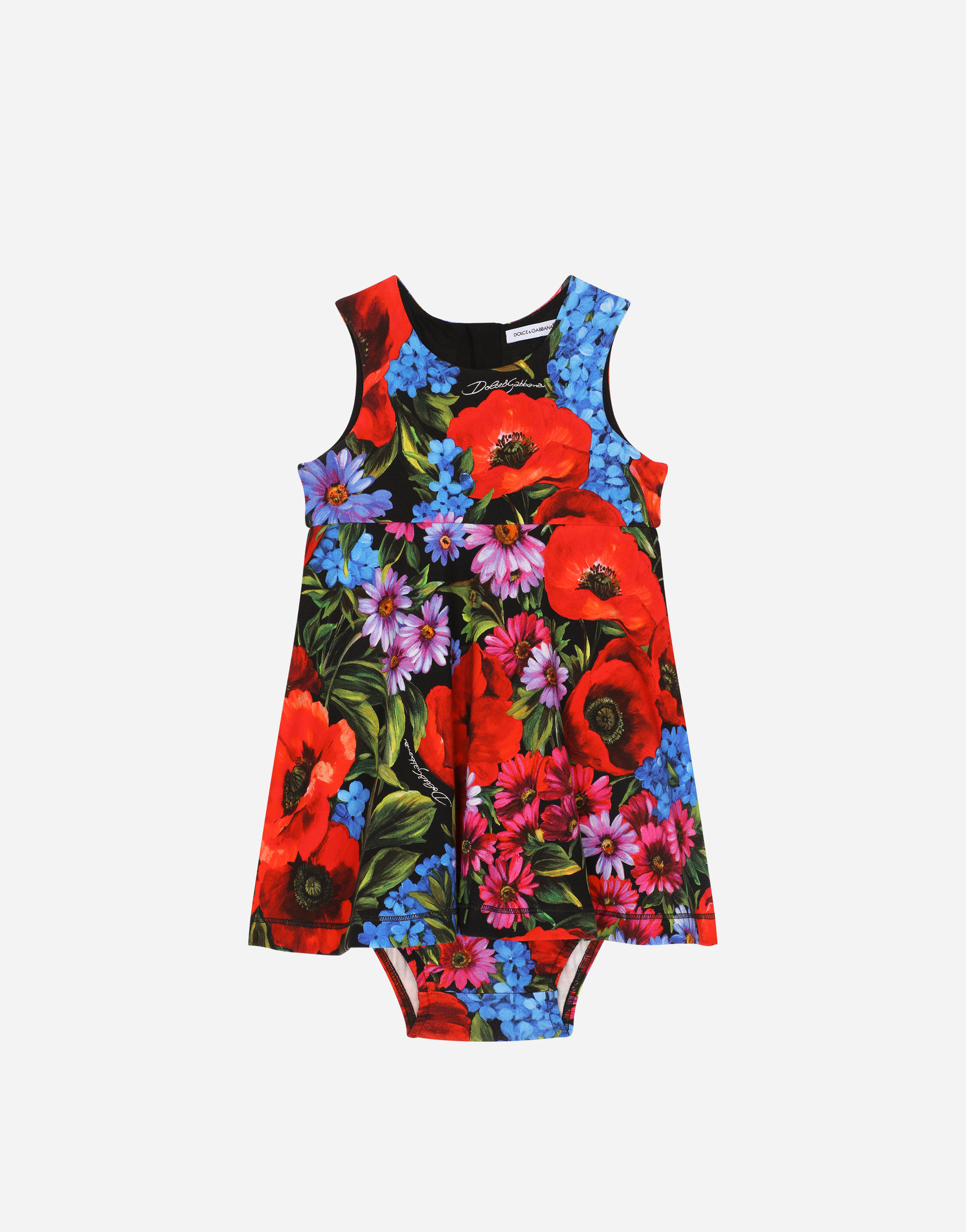 Meadow-print interlock midi dress in Multicolor