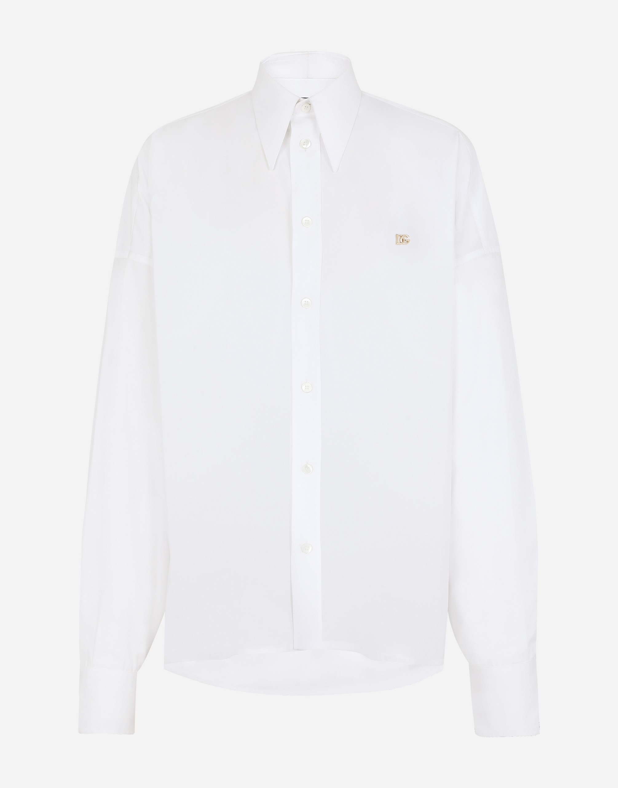 Cotton shirt with DG logo in White
