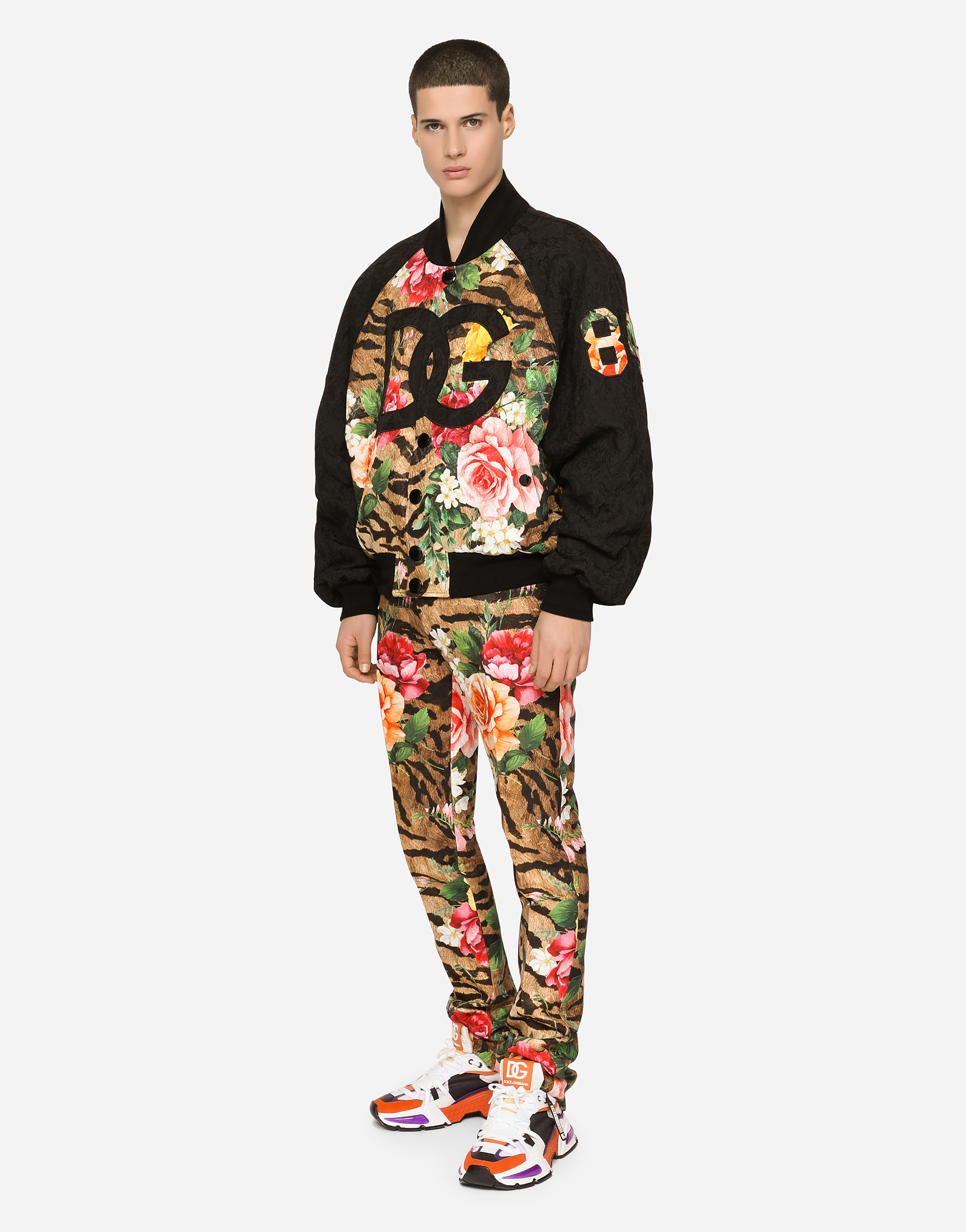 Mixed-jacquard jacket with DG patch in Multicolor