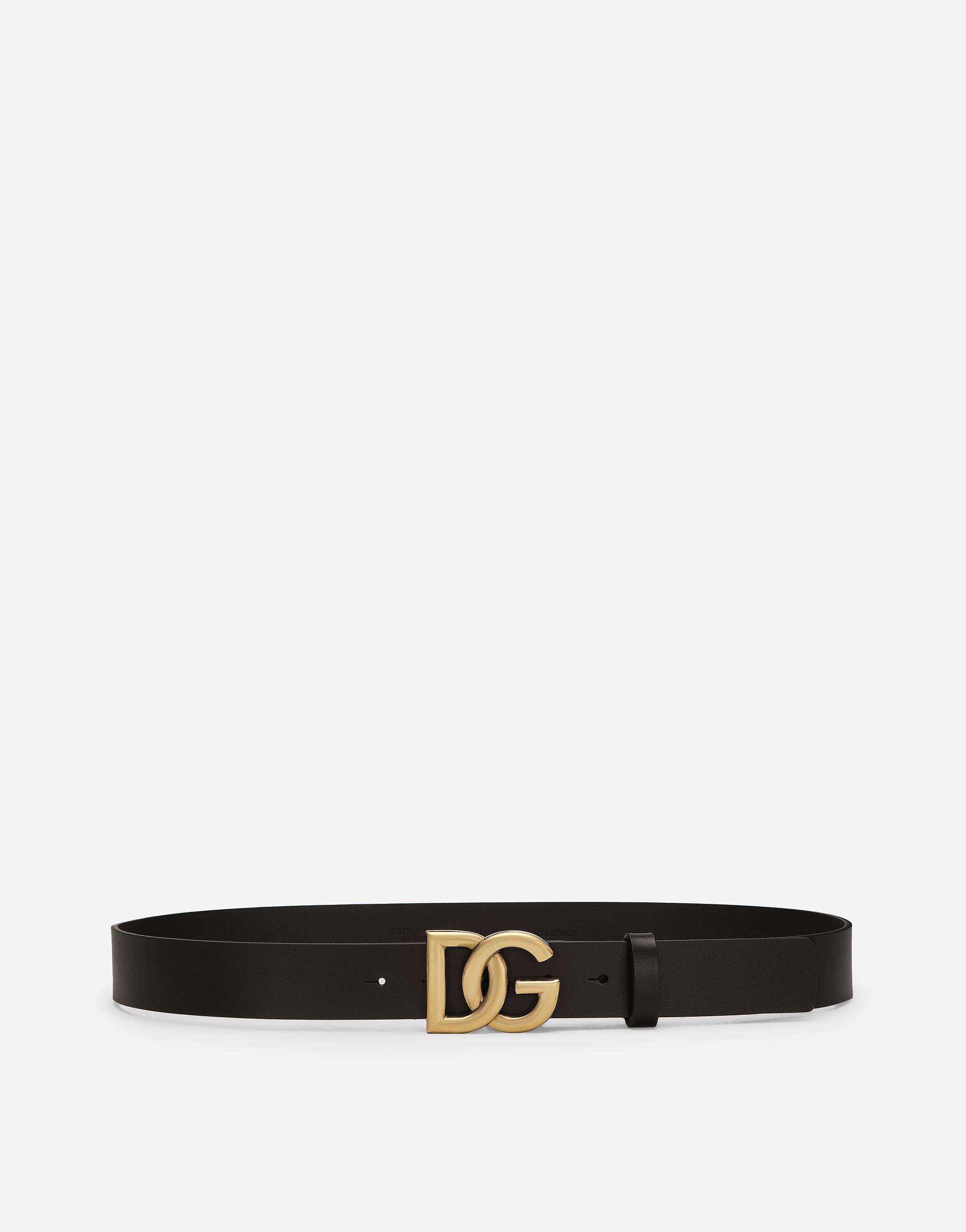 Lux leather belt with crossover DG logo buckle in Multicolor