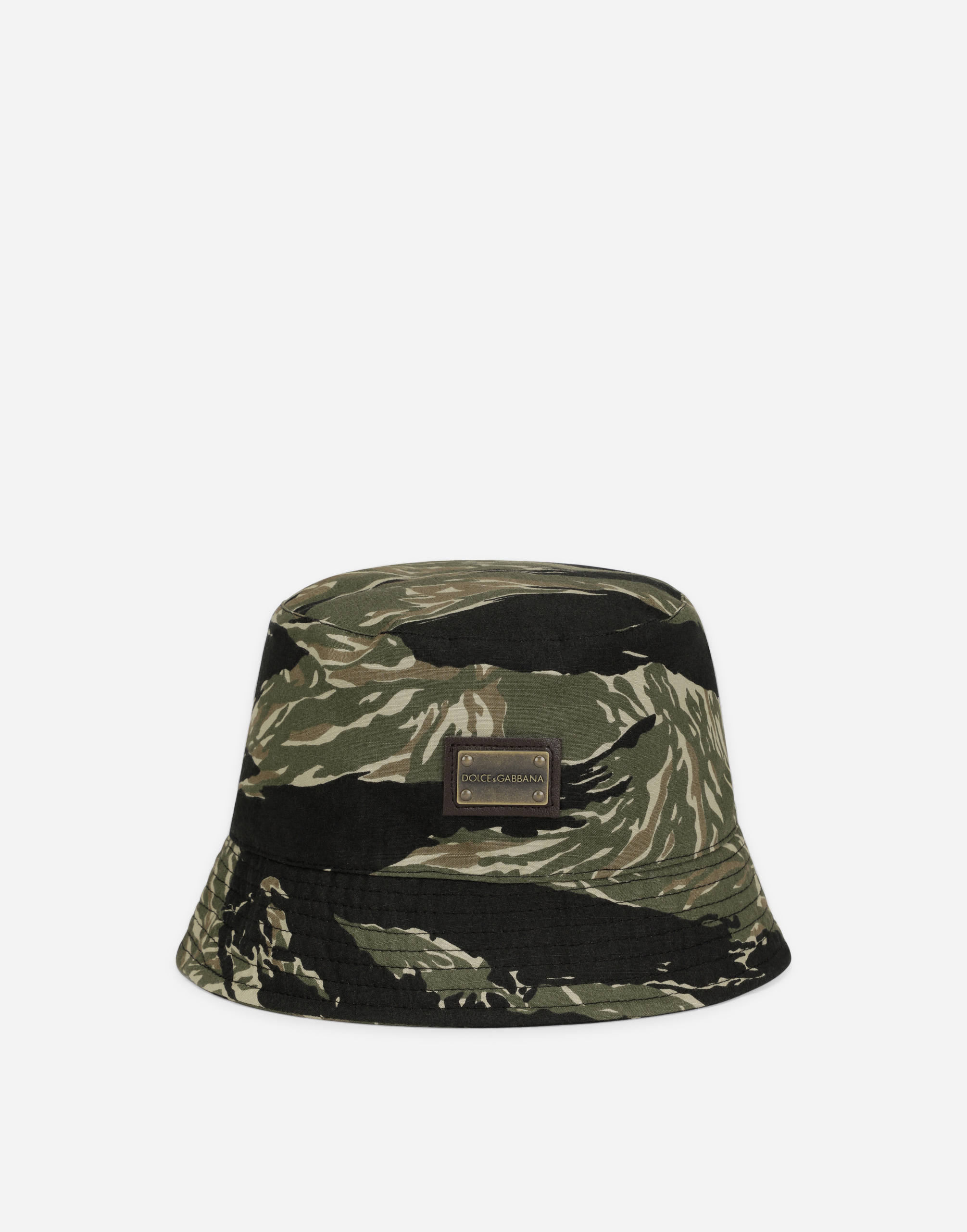 Bucket hat with camouflage print in Multicolor