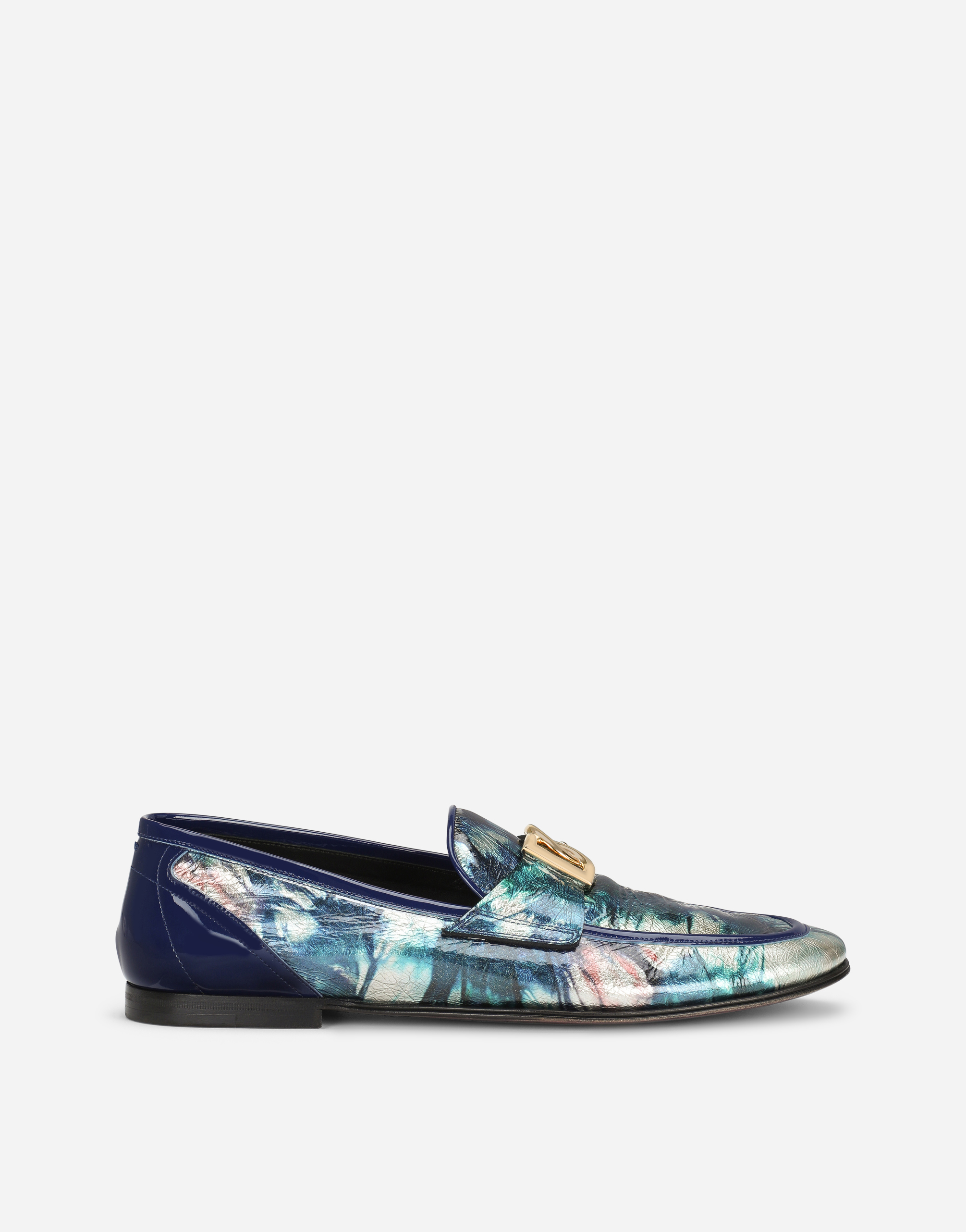 Tie dye patent leather slippers in Multicolor