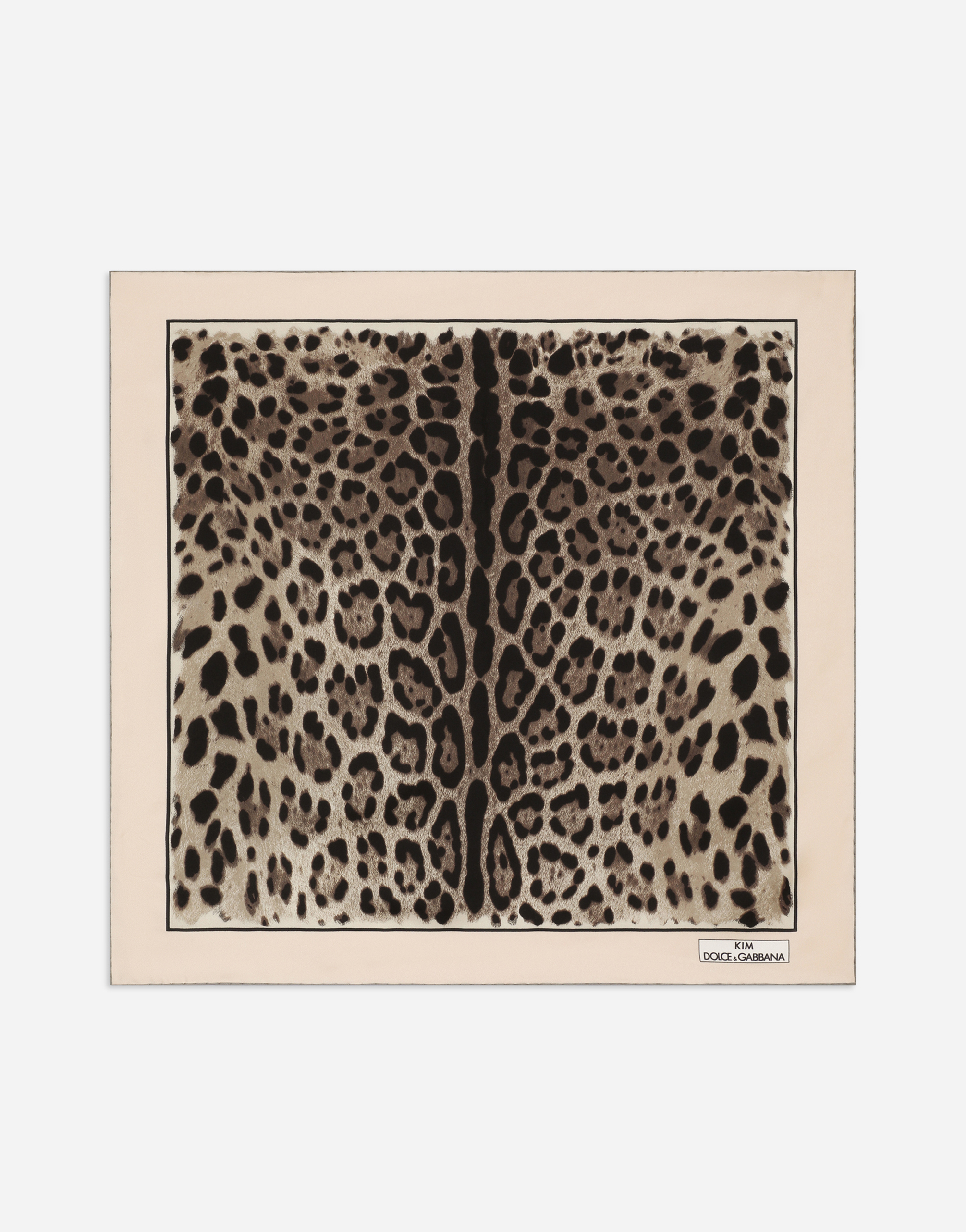KIM DOLCE&GABBANA Leopard-print twill scarf (70 x 70) in Animal Print