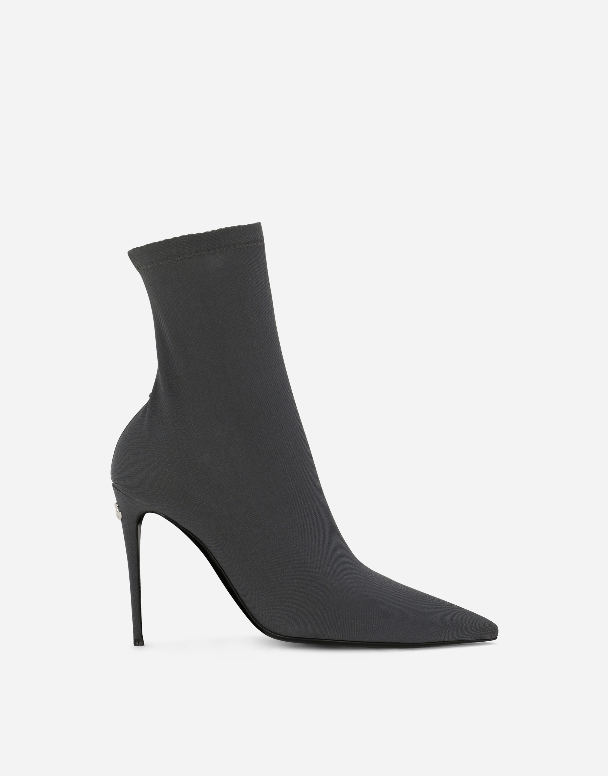 KIM DOLCE&GABBANA Stretch jersey ankle boots in Grey