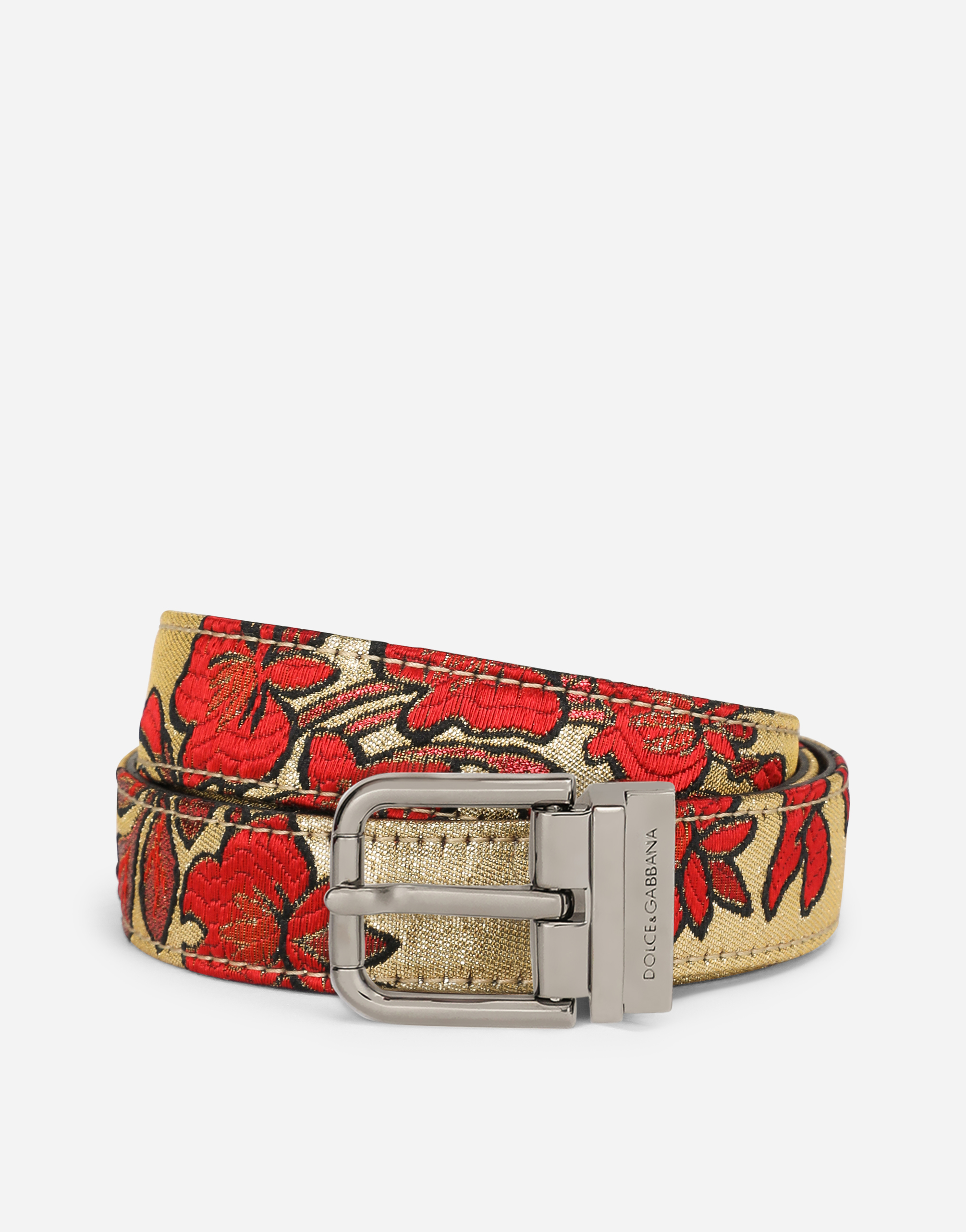 Jacquard belt with buckle in Multicolor