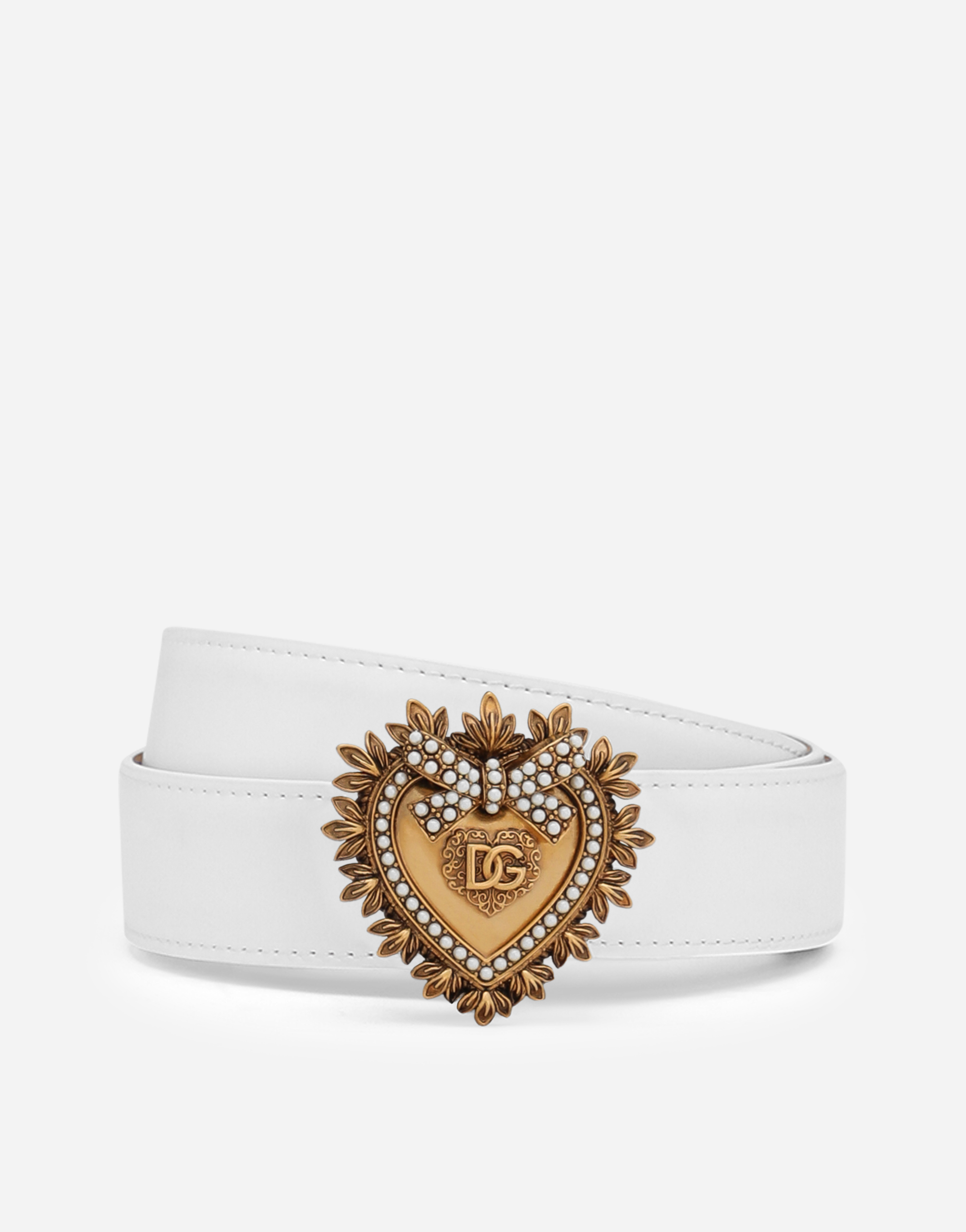Luxury leather Devotion belt in White
