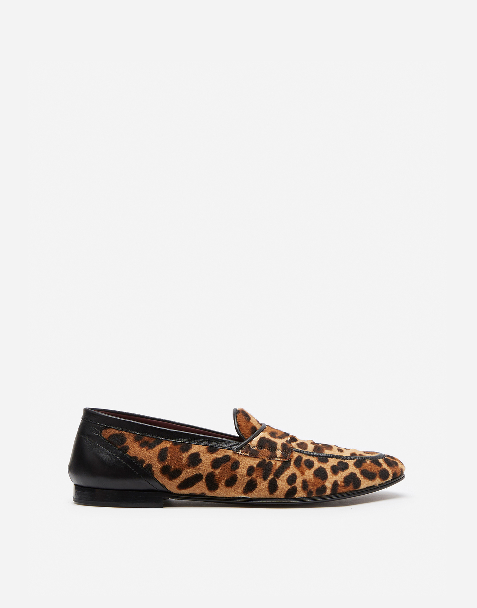 Leopard print slippers with pony hair effect in Multicolor