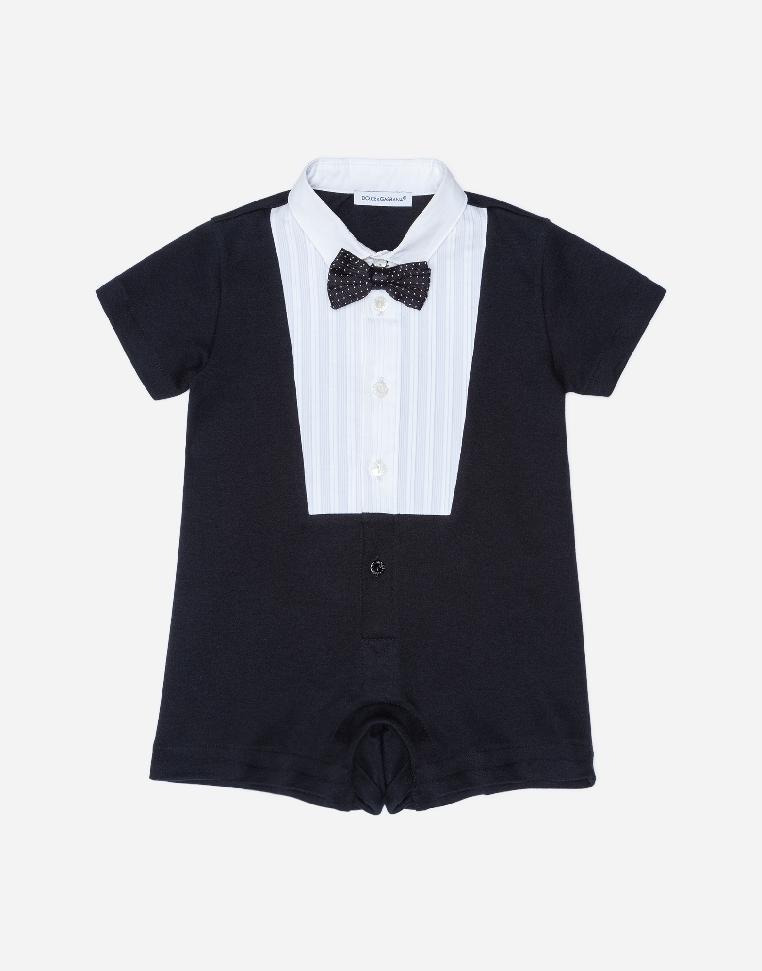 Dolce & Gabbana Babies' Tuxedo Onesie In Cotton In Black