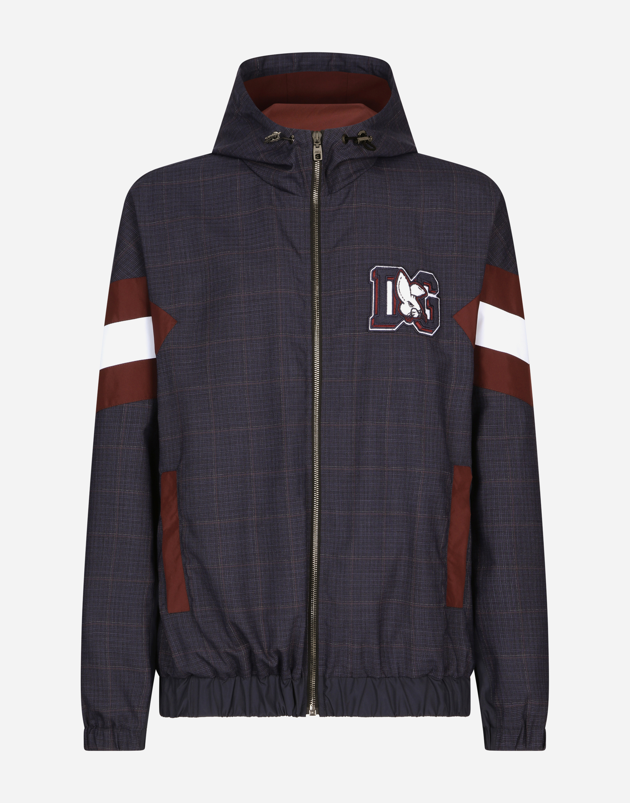 Checked wool jacket with DG patch in Multicolor