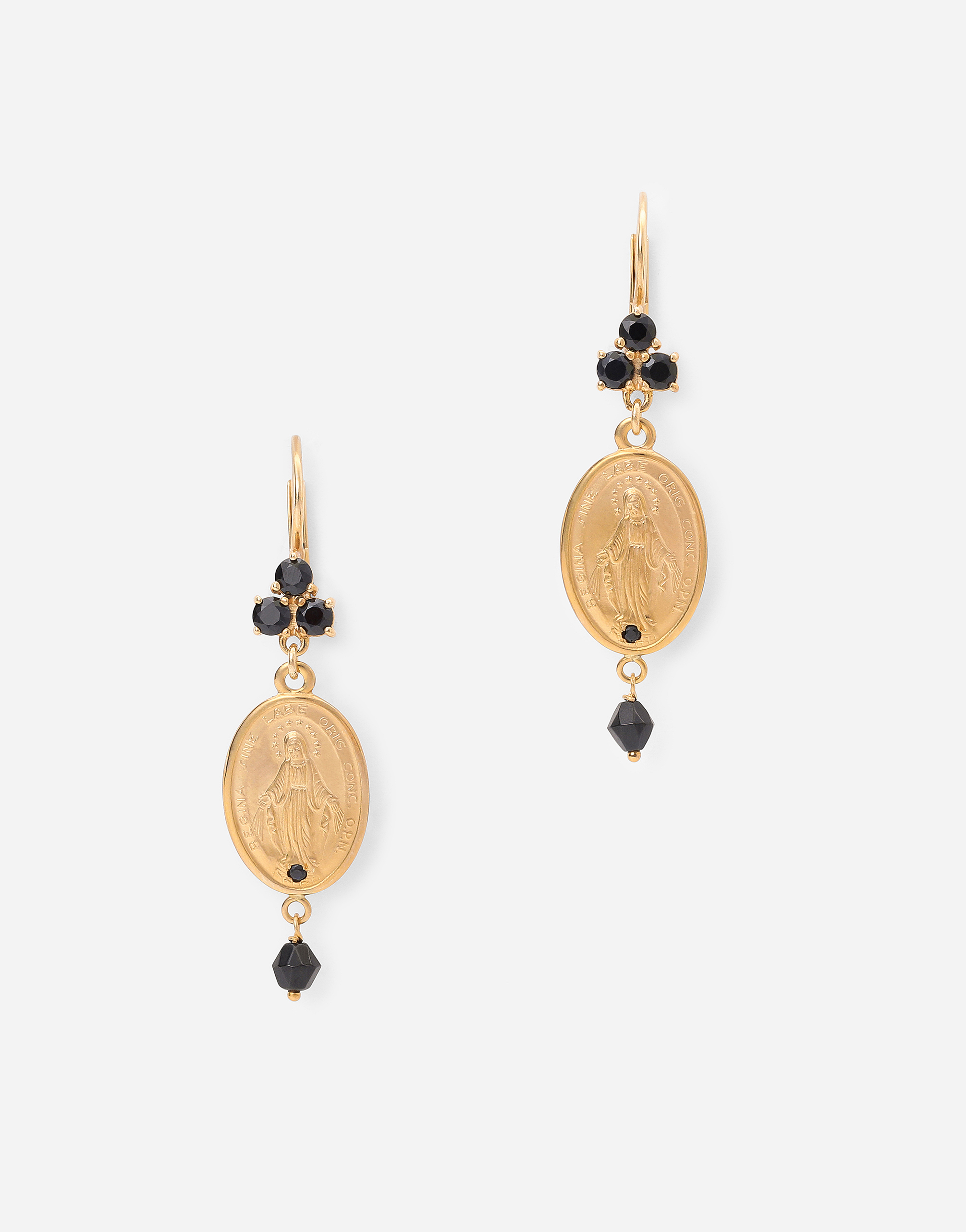 Tradition earrings in yellow 18kt gold with medals in Gold