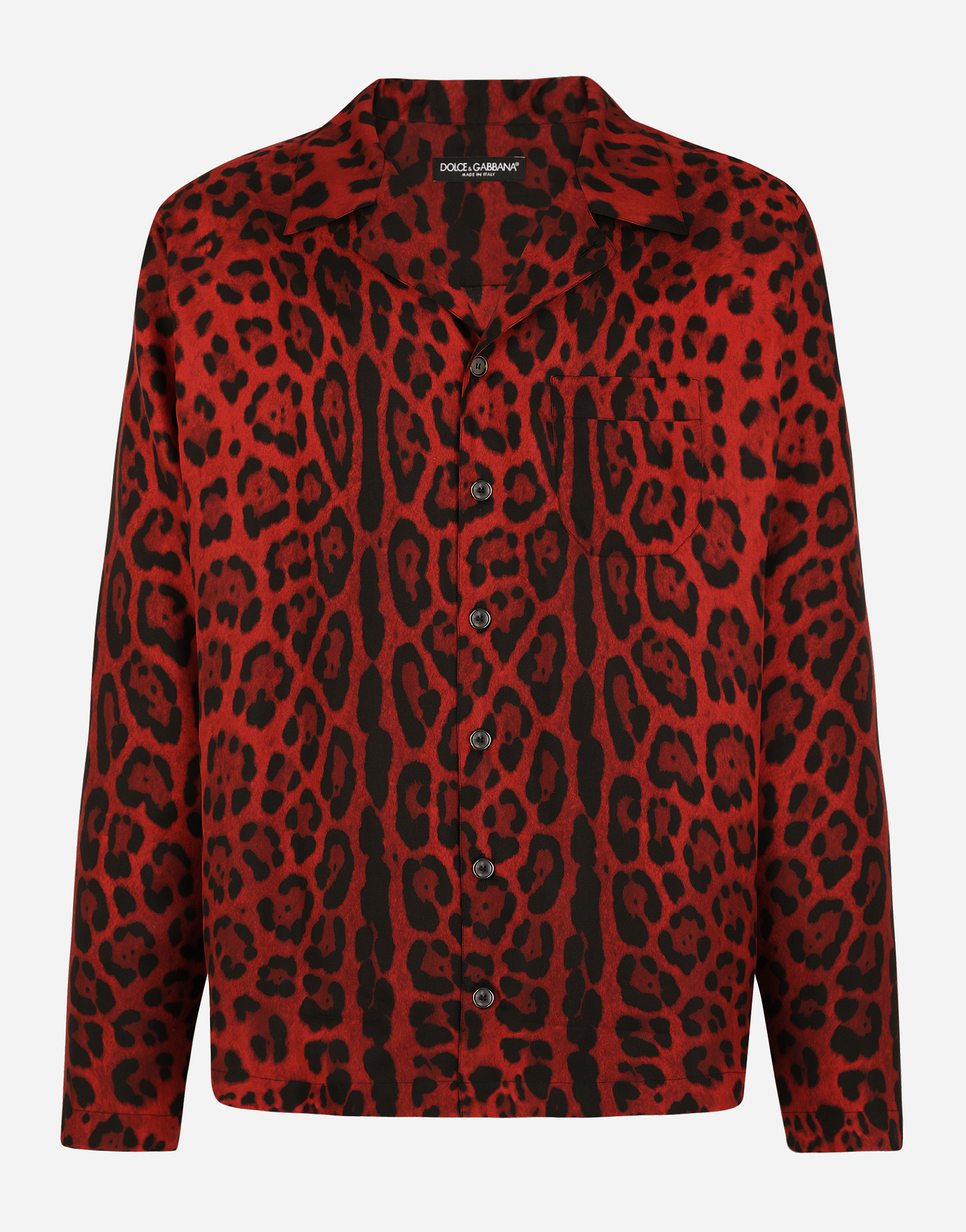 Silk shirt with leopard print in Multicolor