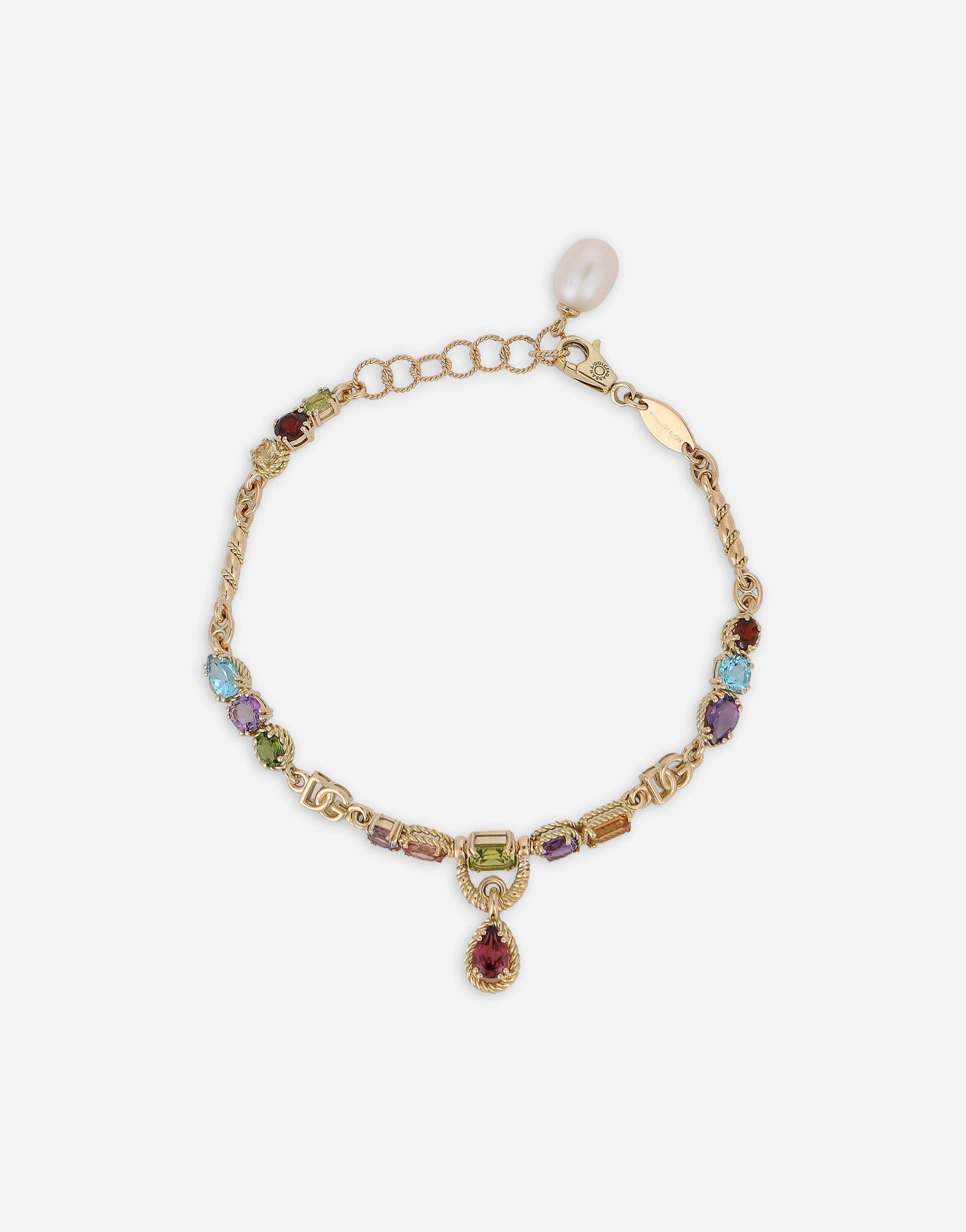 18kt yellow gold bracelet with mutlicolored fine gemstones in Yellow Gold