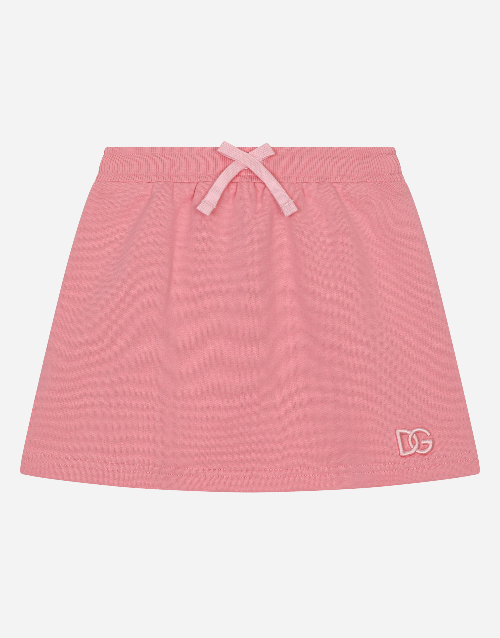 Short jersey skirt with DG logo embroidery in Pink