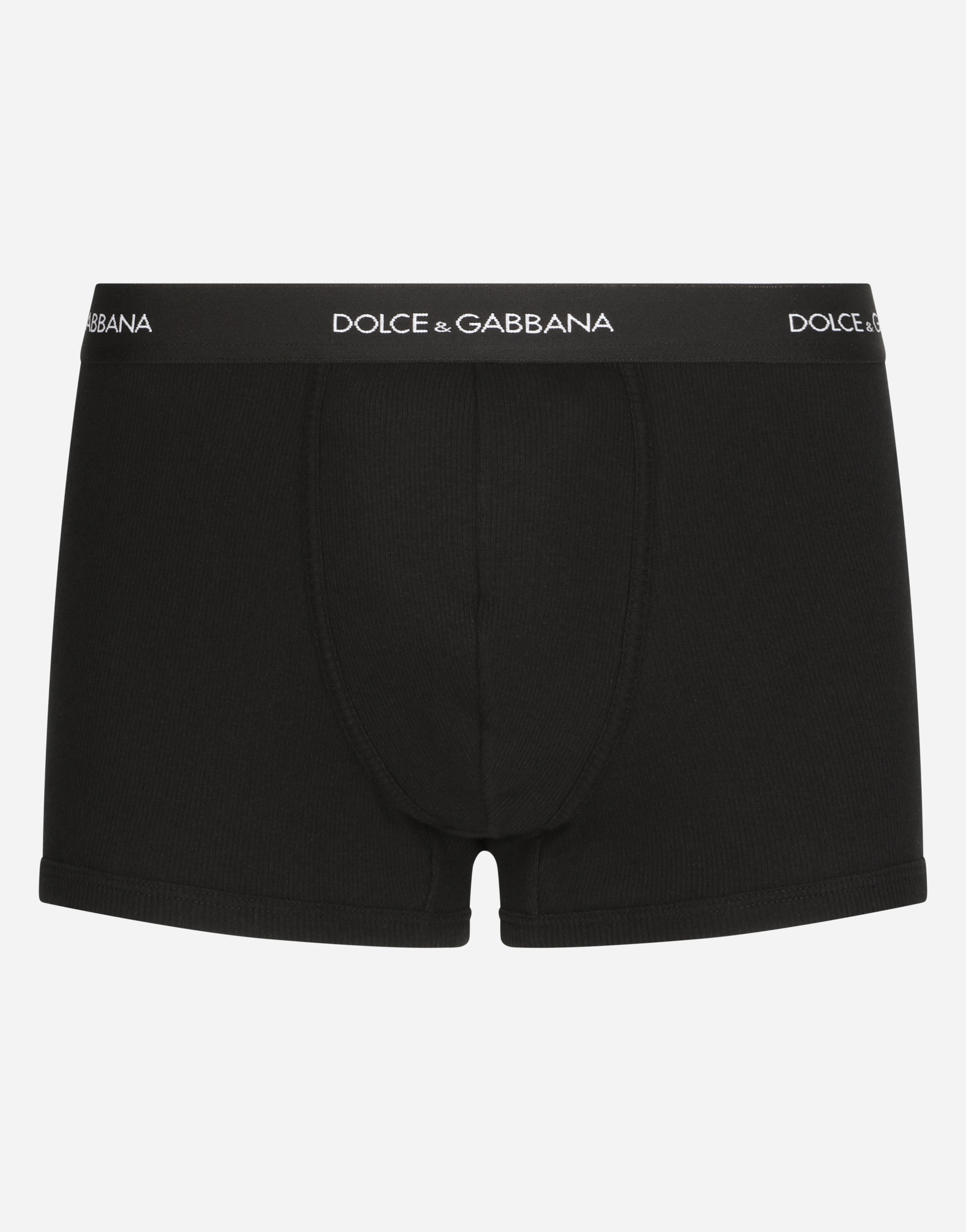Ribbed cotton boxers in Black