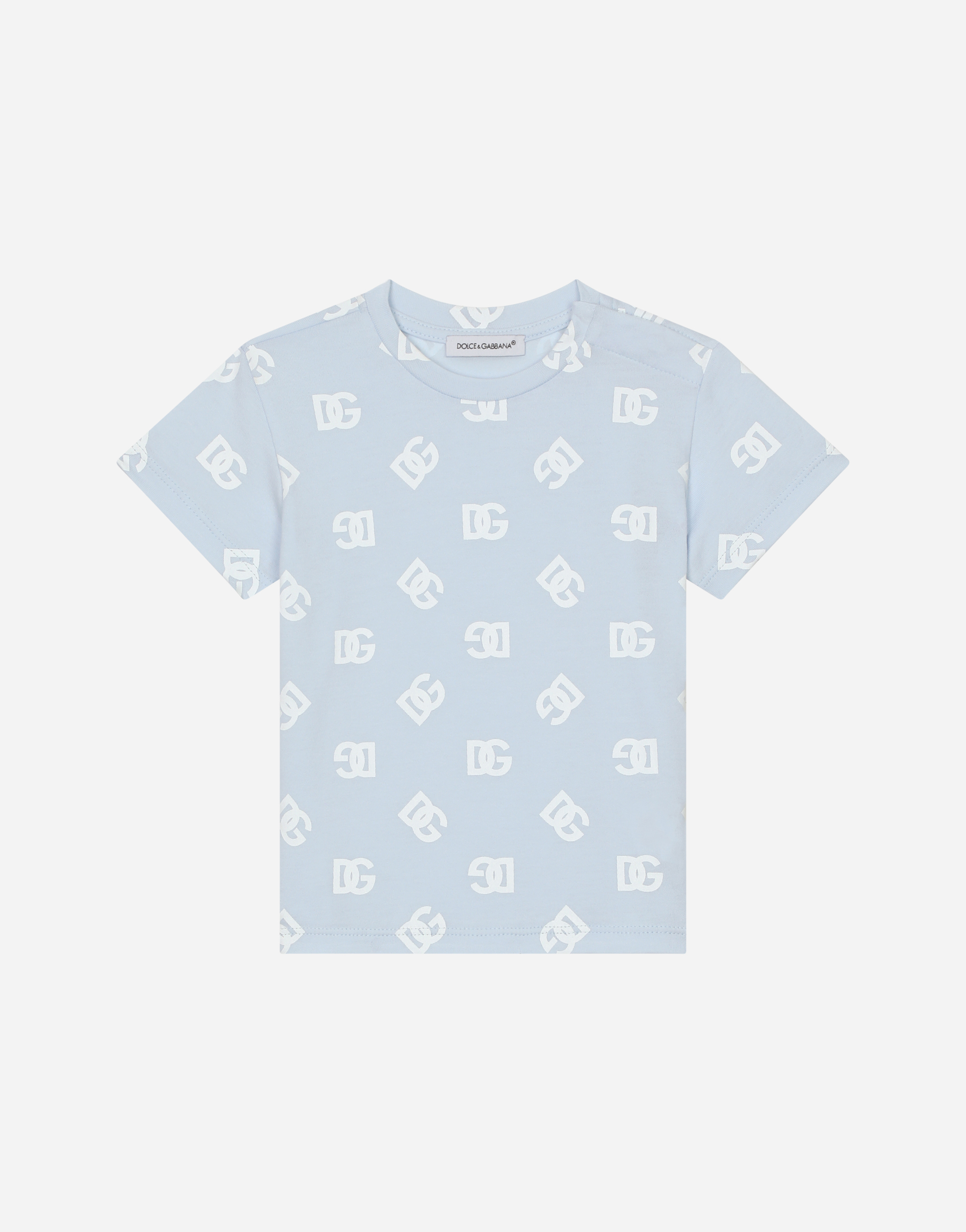Jersey T-shirt with all-over DG logo print in Grey