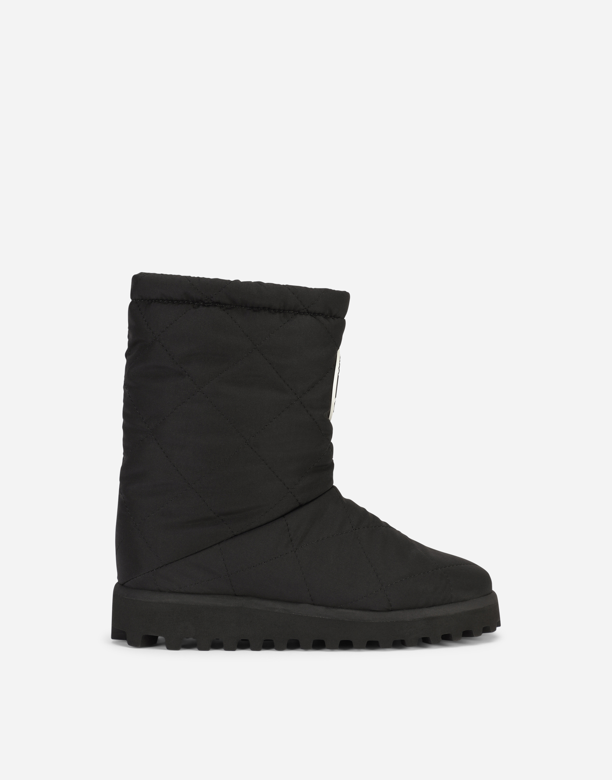 Quilted nylon city boots with DG logo patch in Black