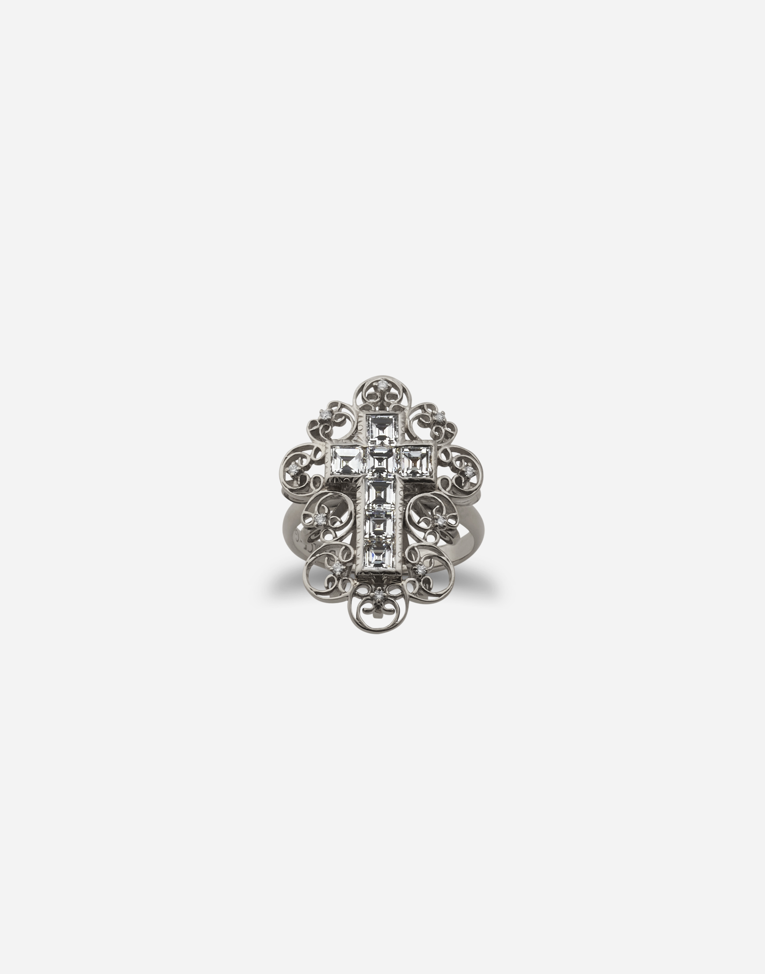 Barocco ring in white gold with diamonds in White Gold