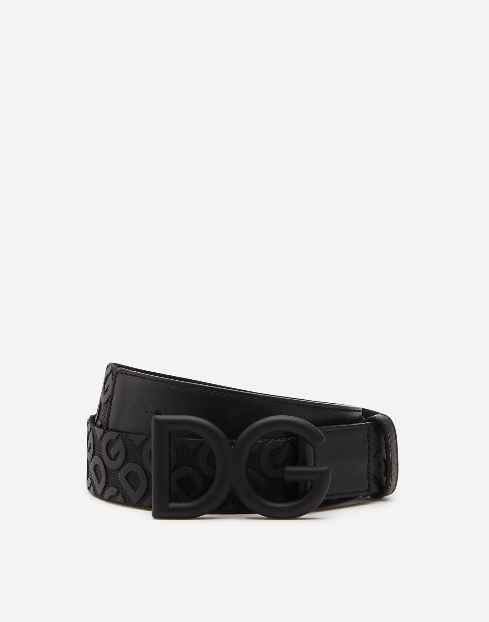 Tape belt with rubberized DG detail in Black