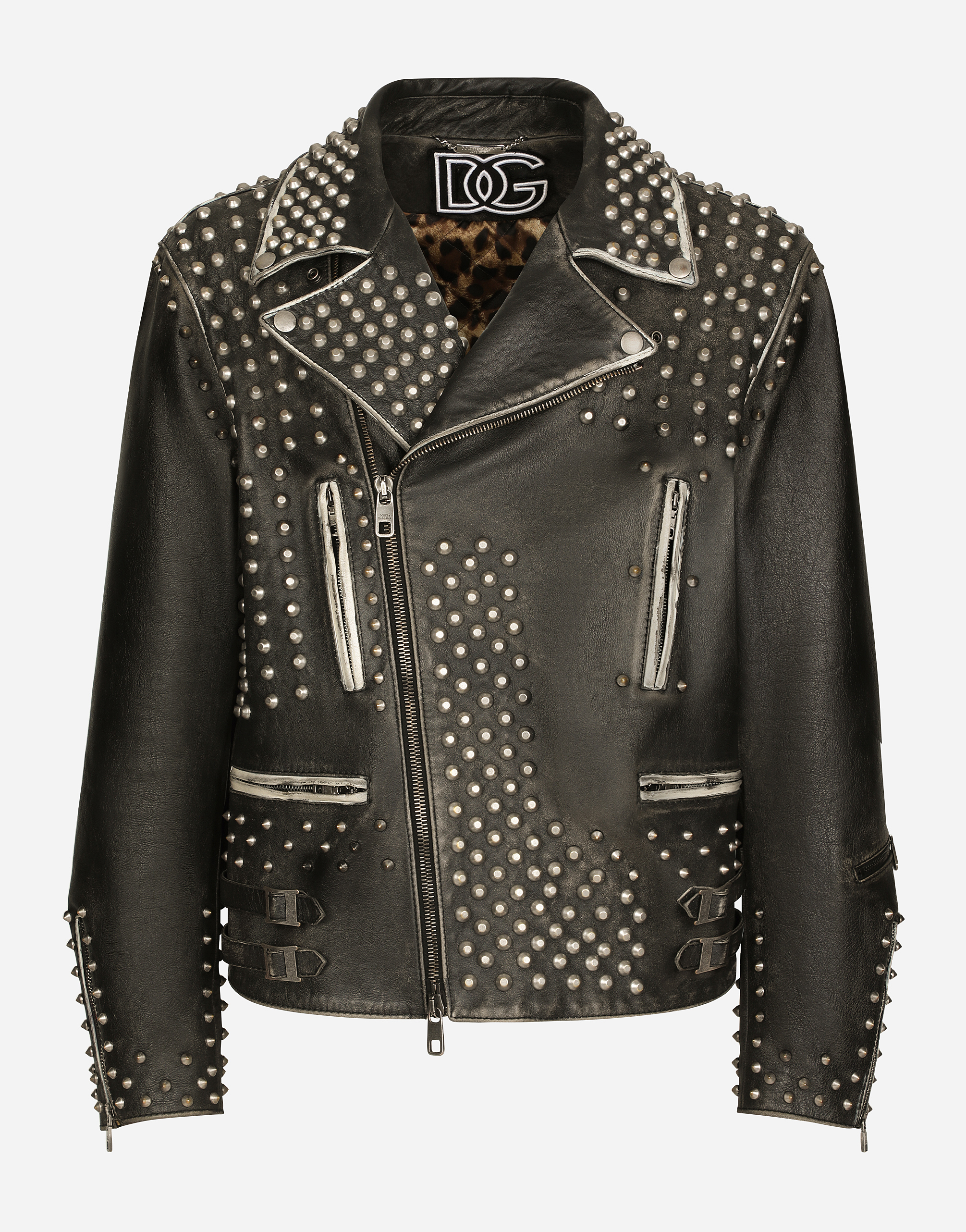 Bullskin jacket with studs in Multicolor