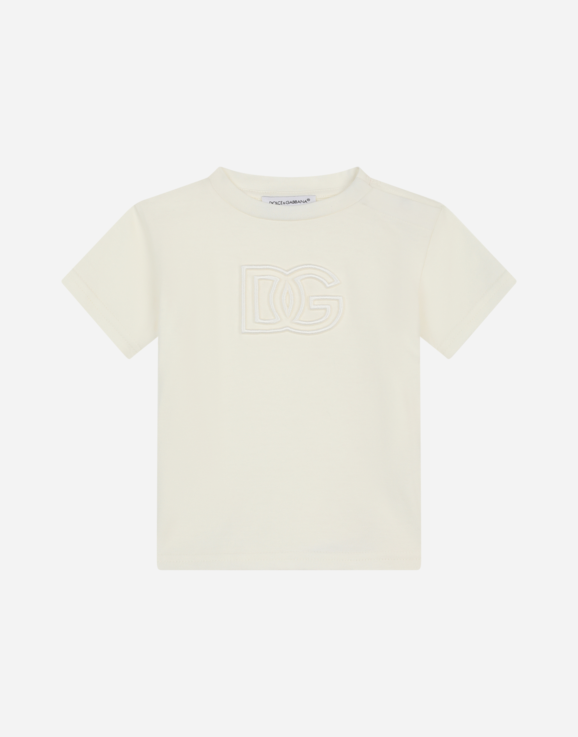 Jersey T-shirt with DG logo embroidery in White