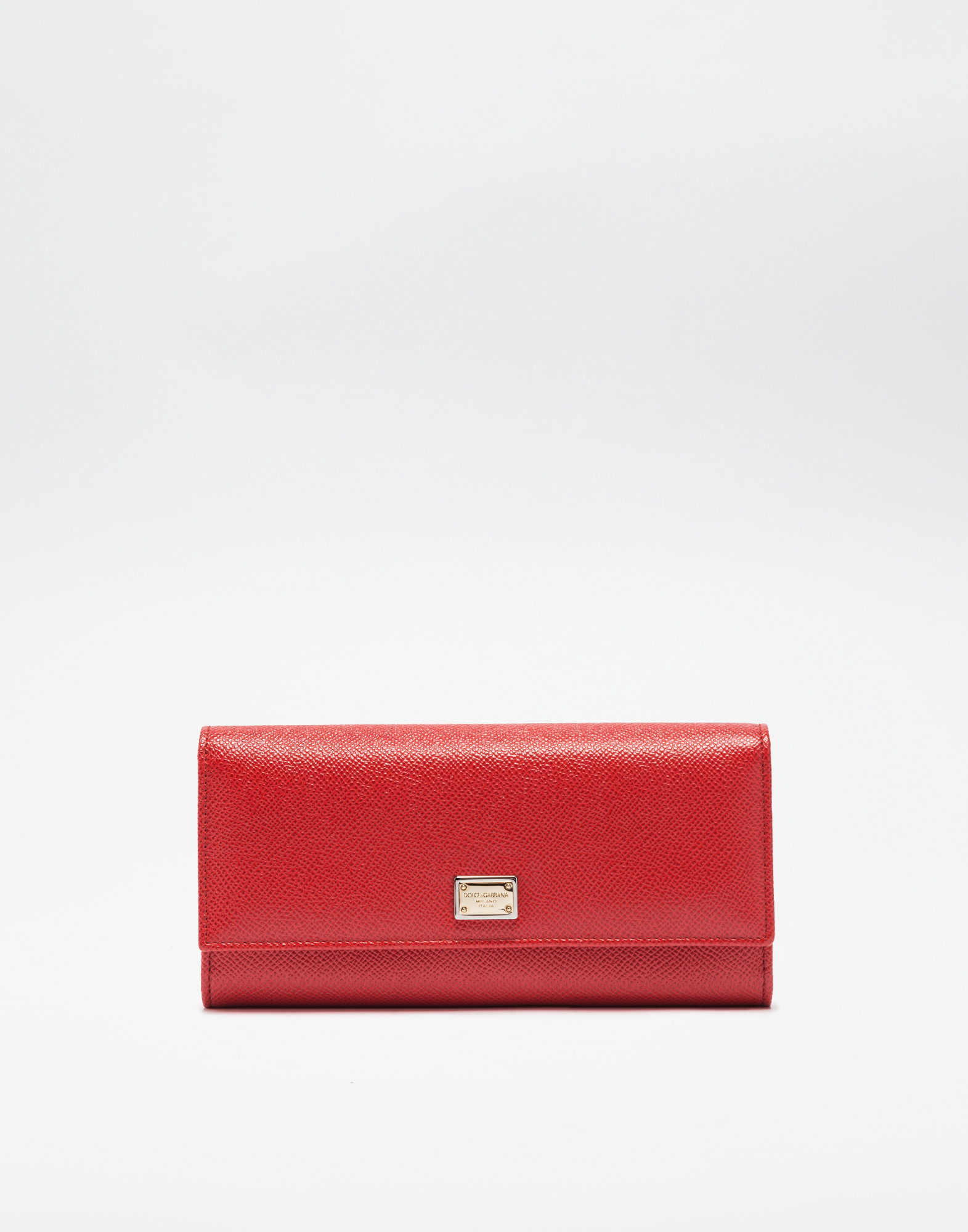 Continental wallet in dauphine leather in Red