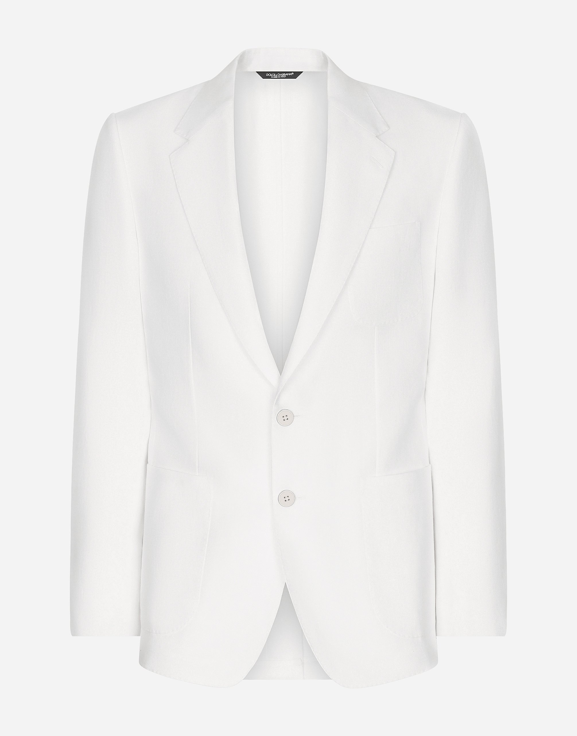 Deconstructed linen jacket in White