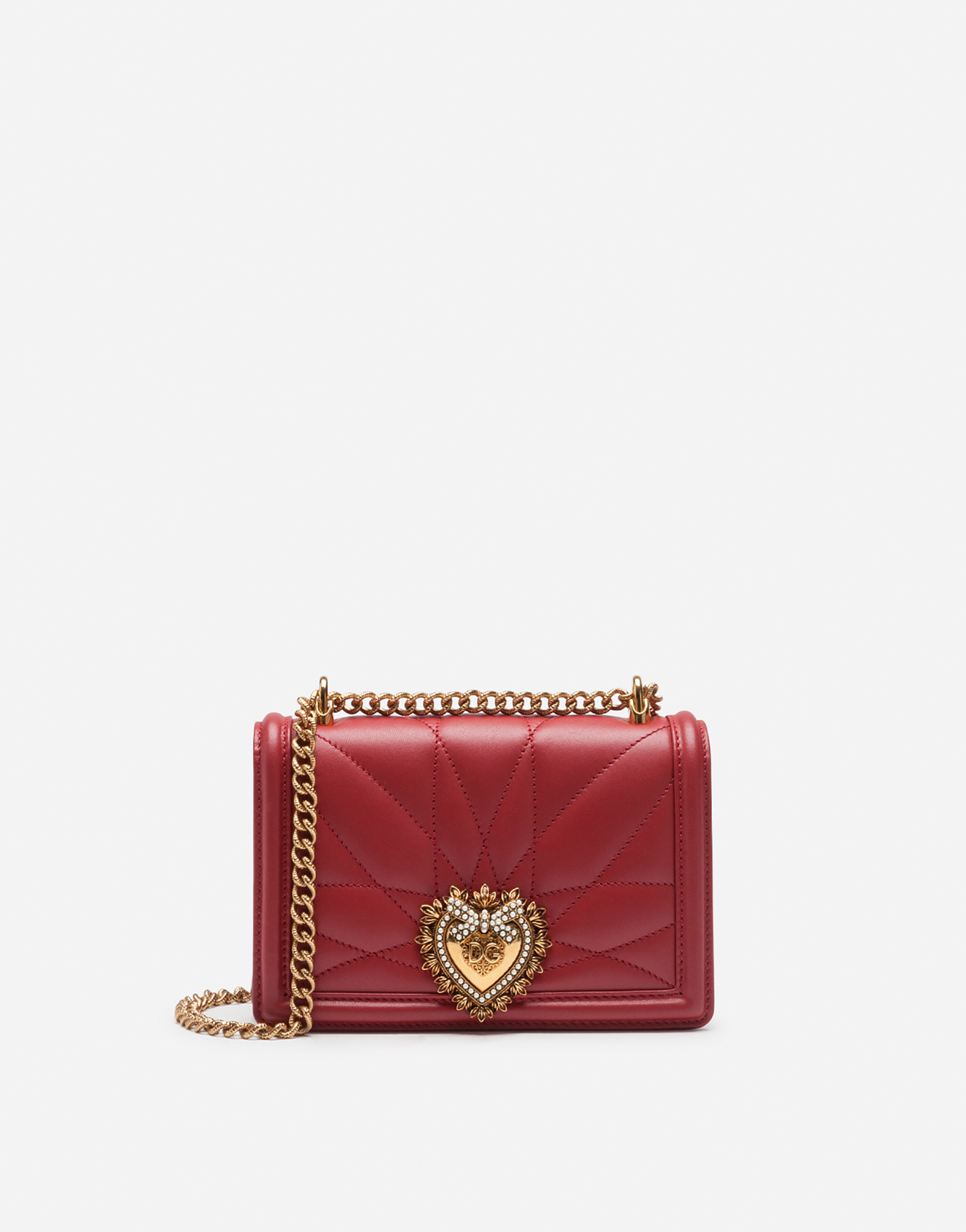 Small Devotion crossbody bag in quilted nappa leather in Red