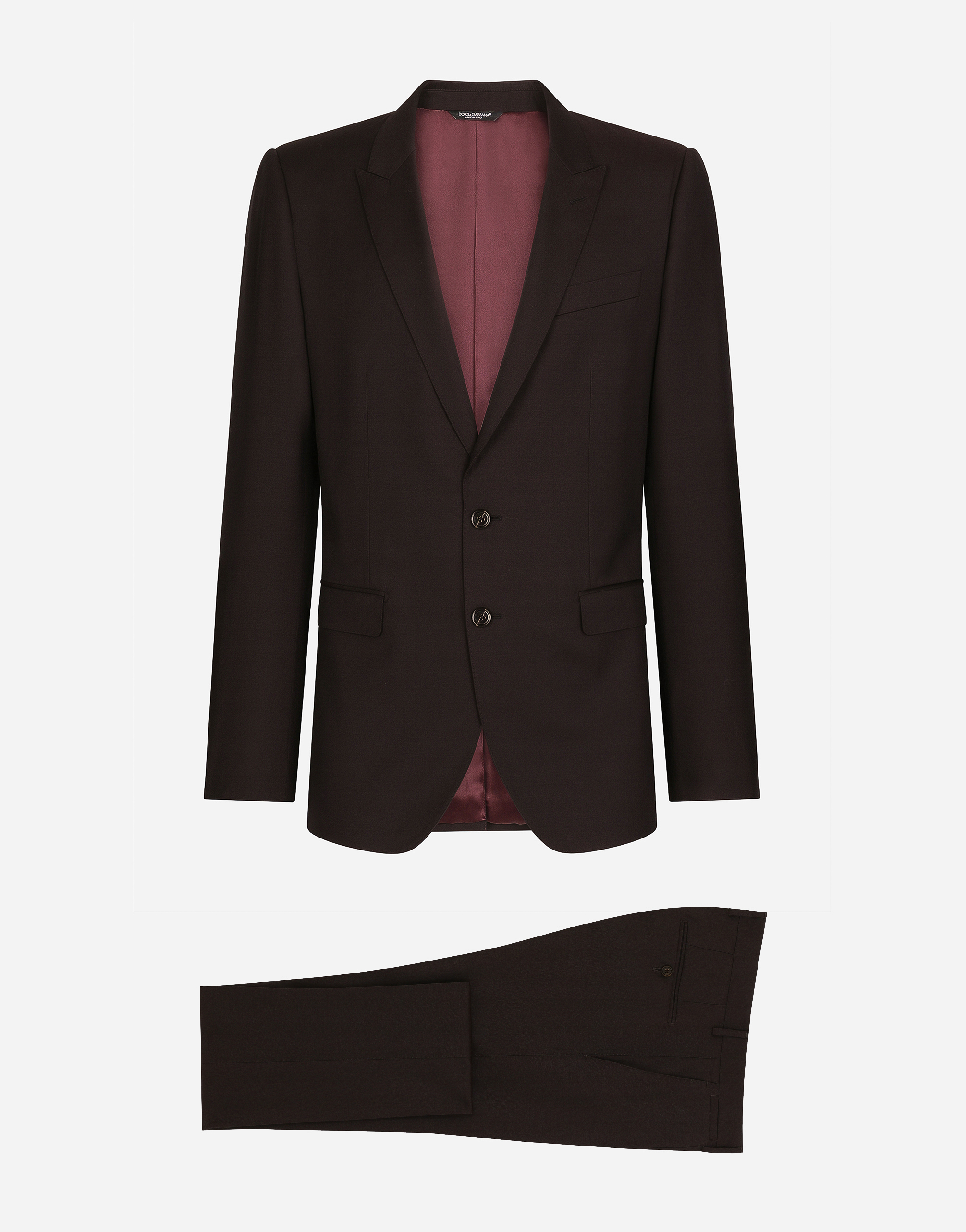 Wool and silk Martini-fit suit in Bordeaux