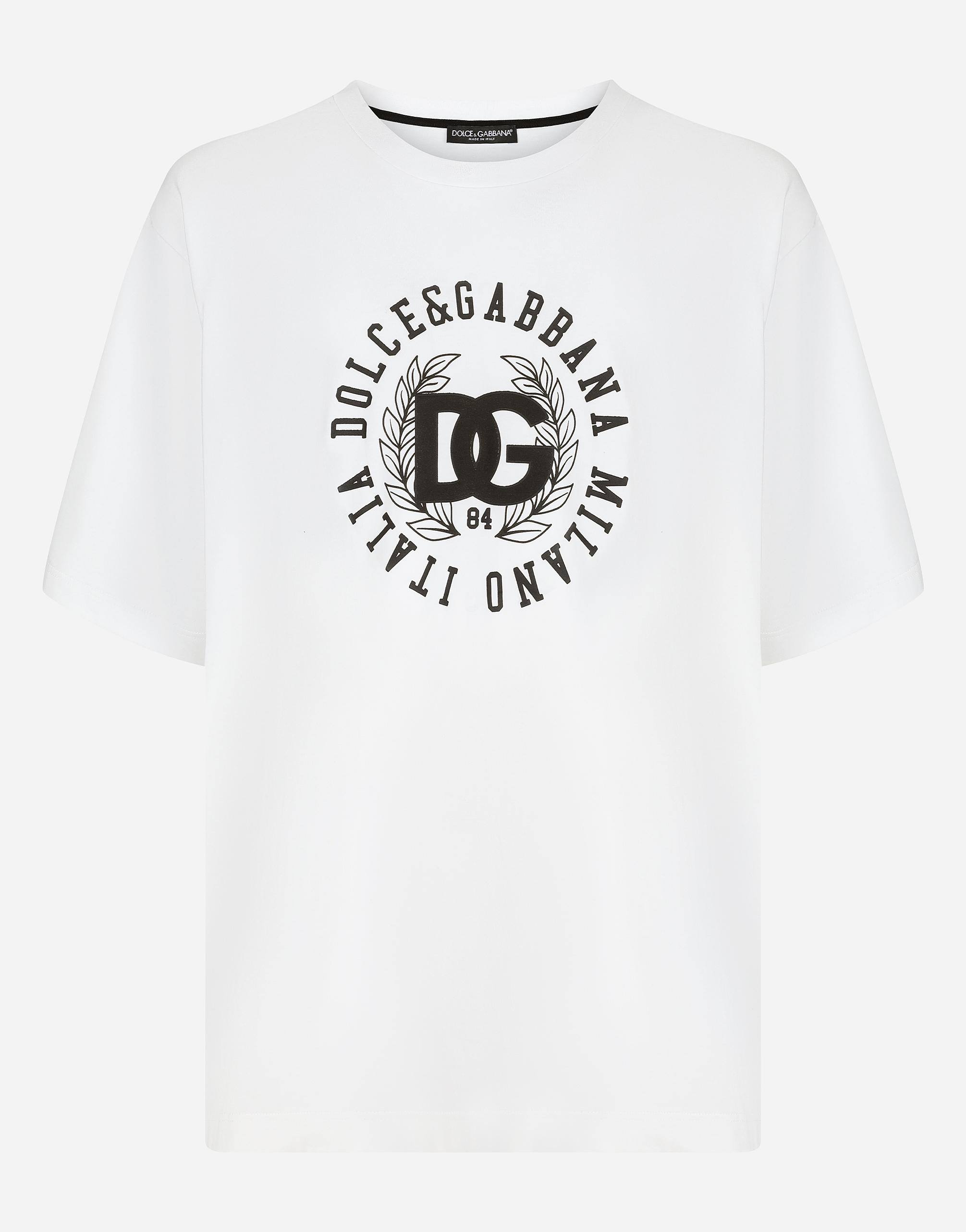 Cotton T-shirt with DG print in White