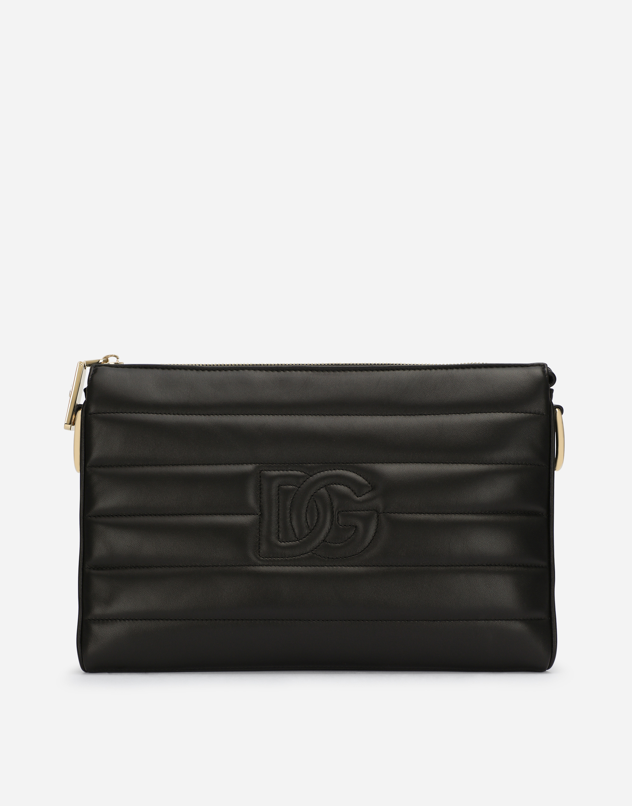 Medium Tris bag in quilted nappa leather in Black