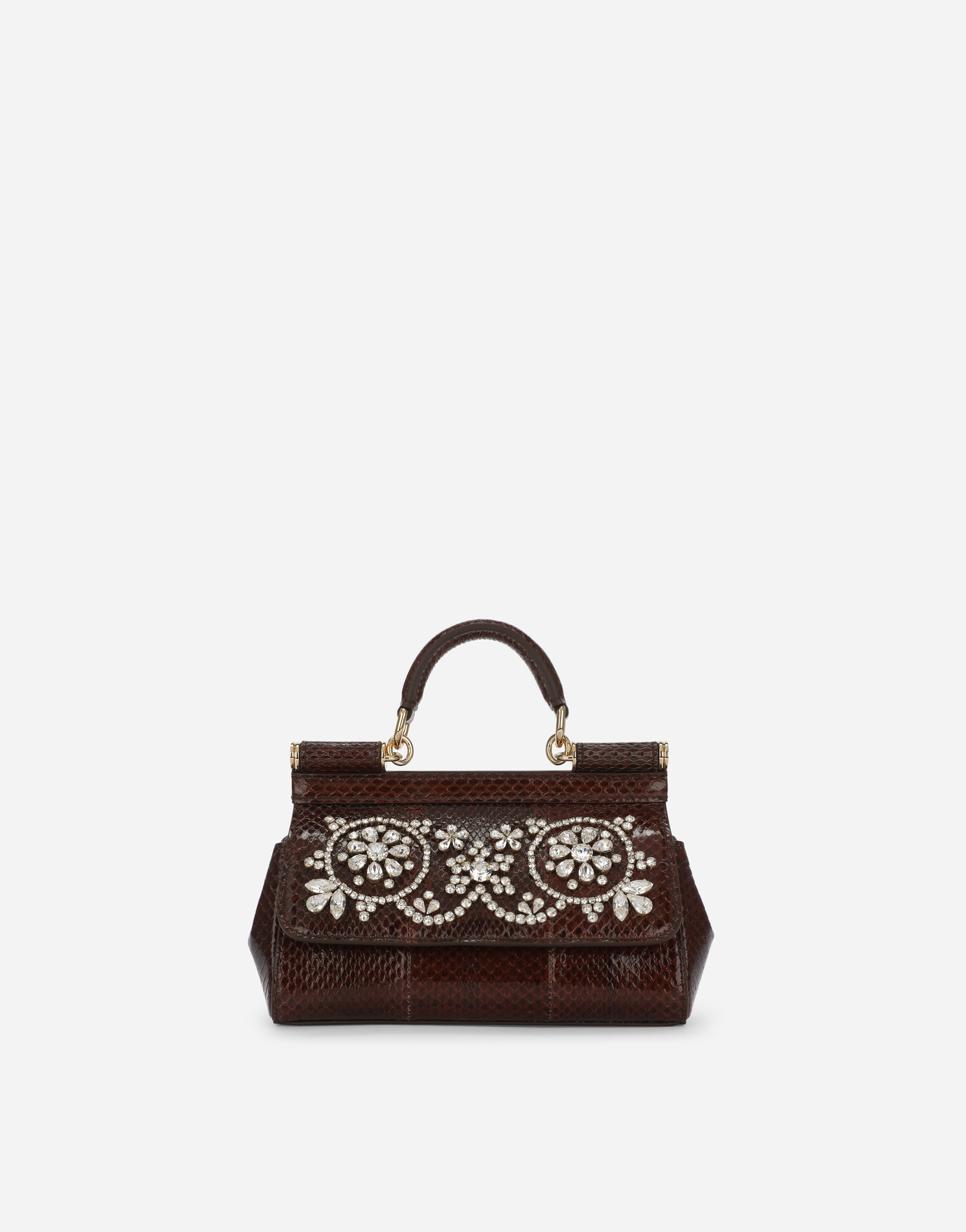 Small ayers Sicily bag with rhinestones in Brown