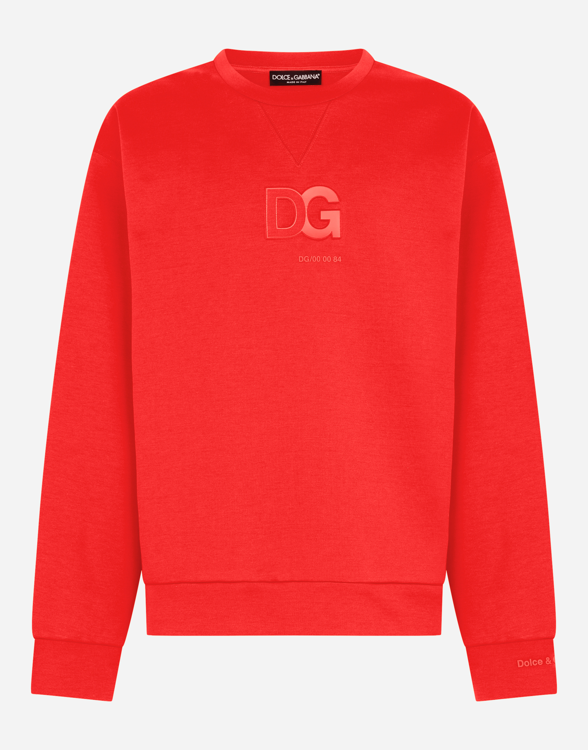 Jersey sweatshirt with 3D DG patch in Red