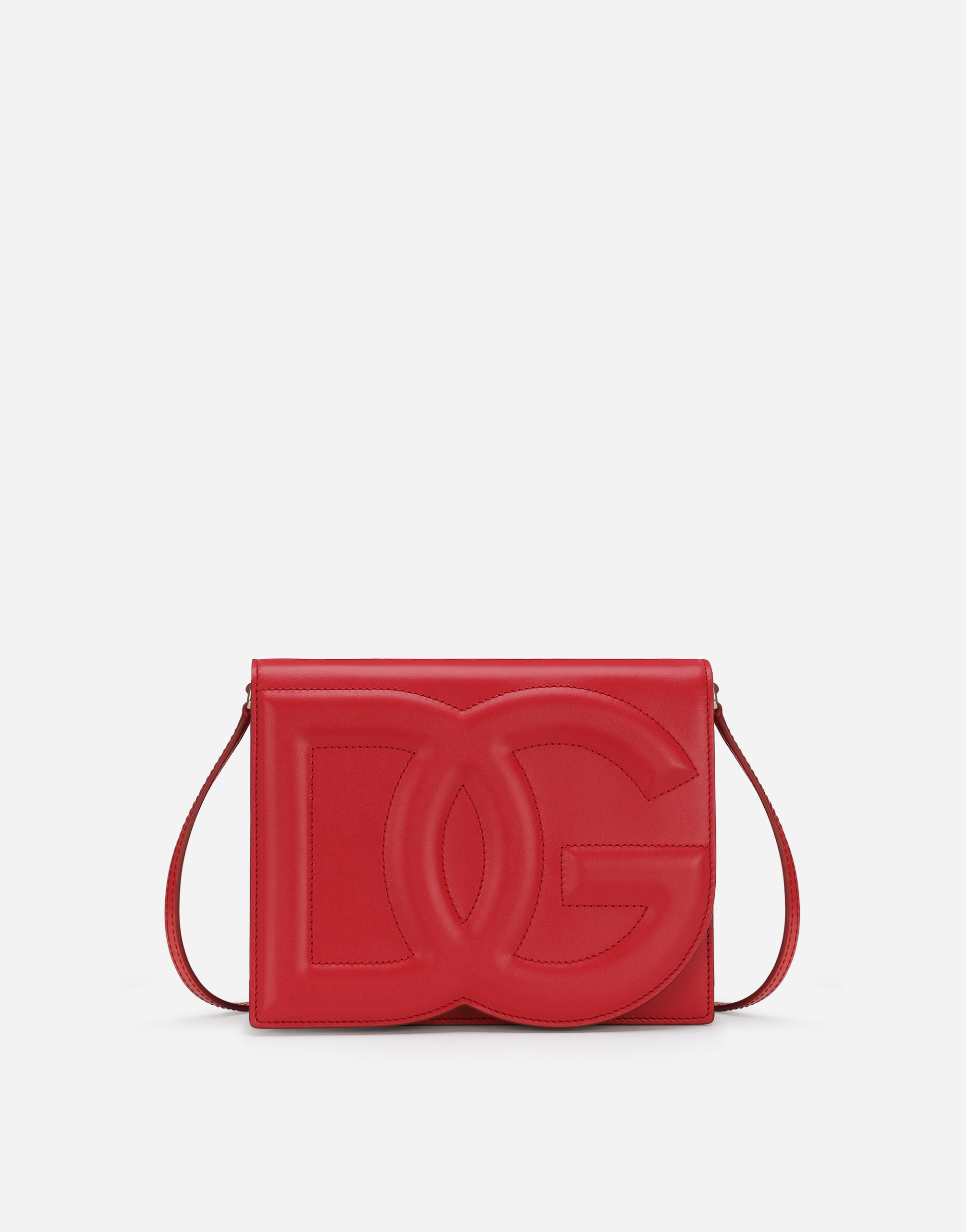 Calfskin DG Logo Bag crossbody bag in Red