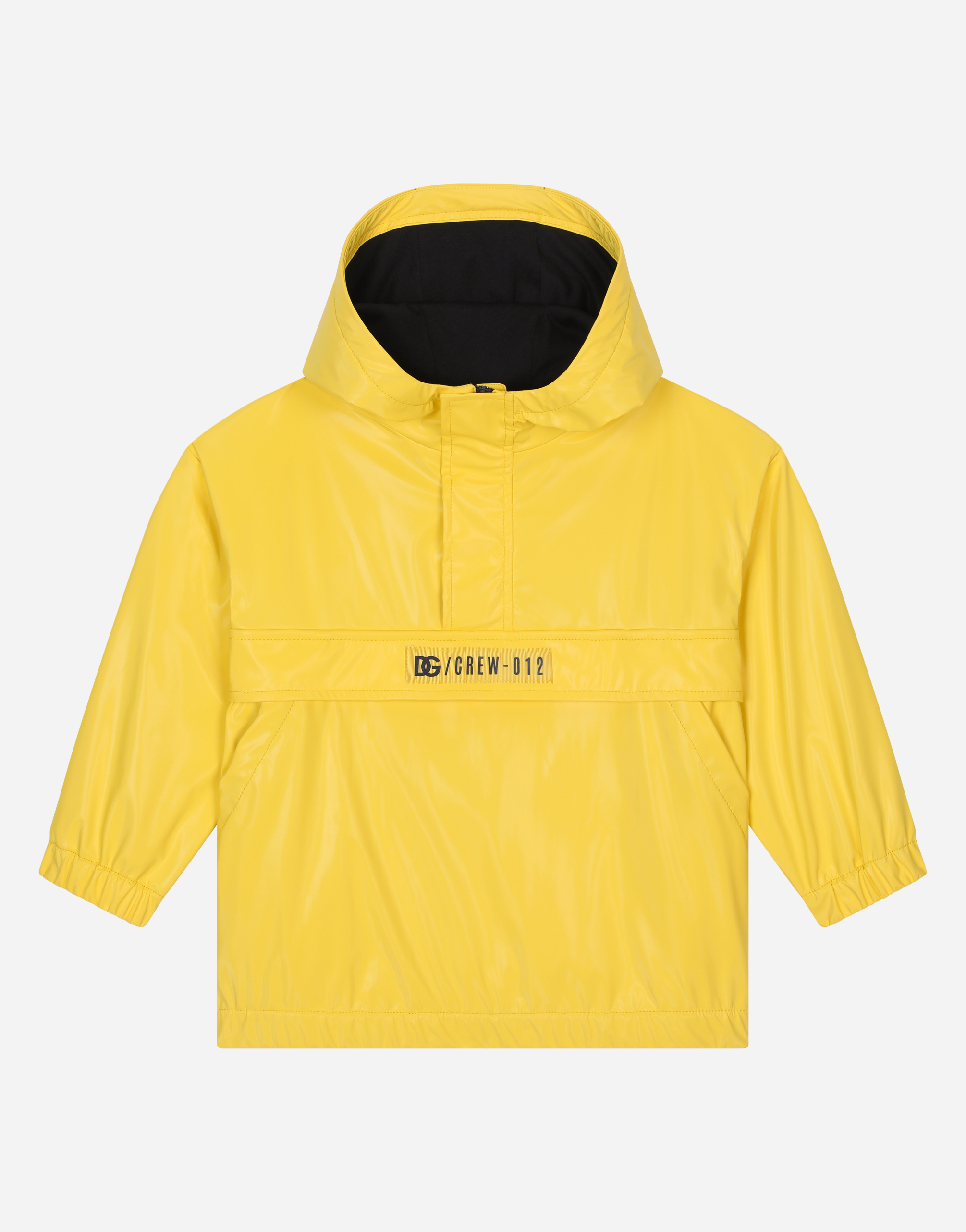 Hooded coated nylon jacket in Yellow