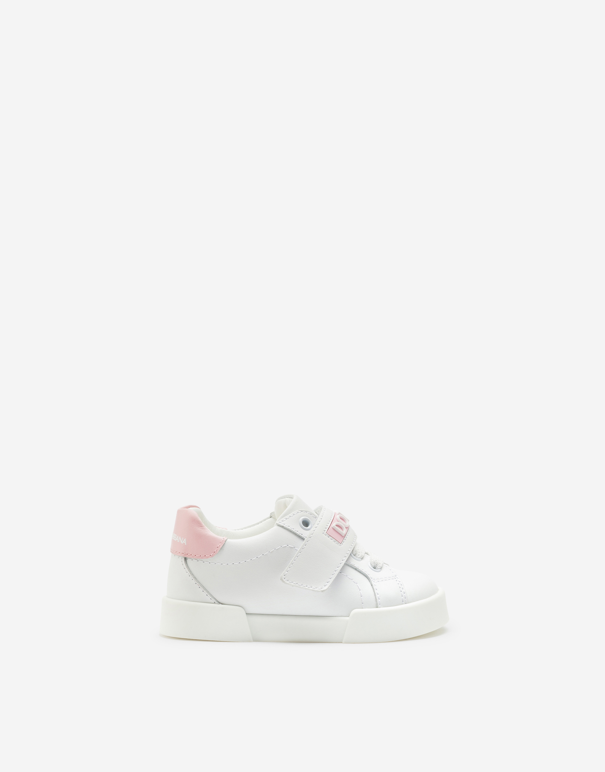 Portofino light sneakers with rubberized logo in White/Pink