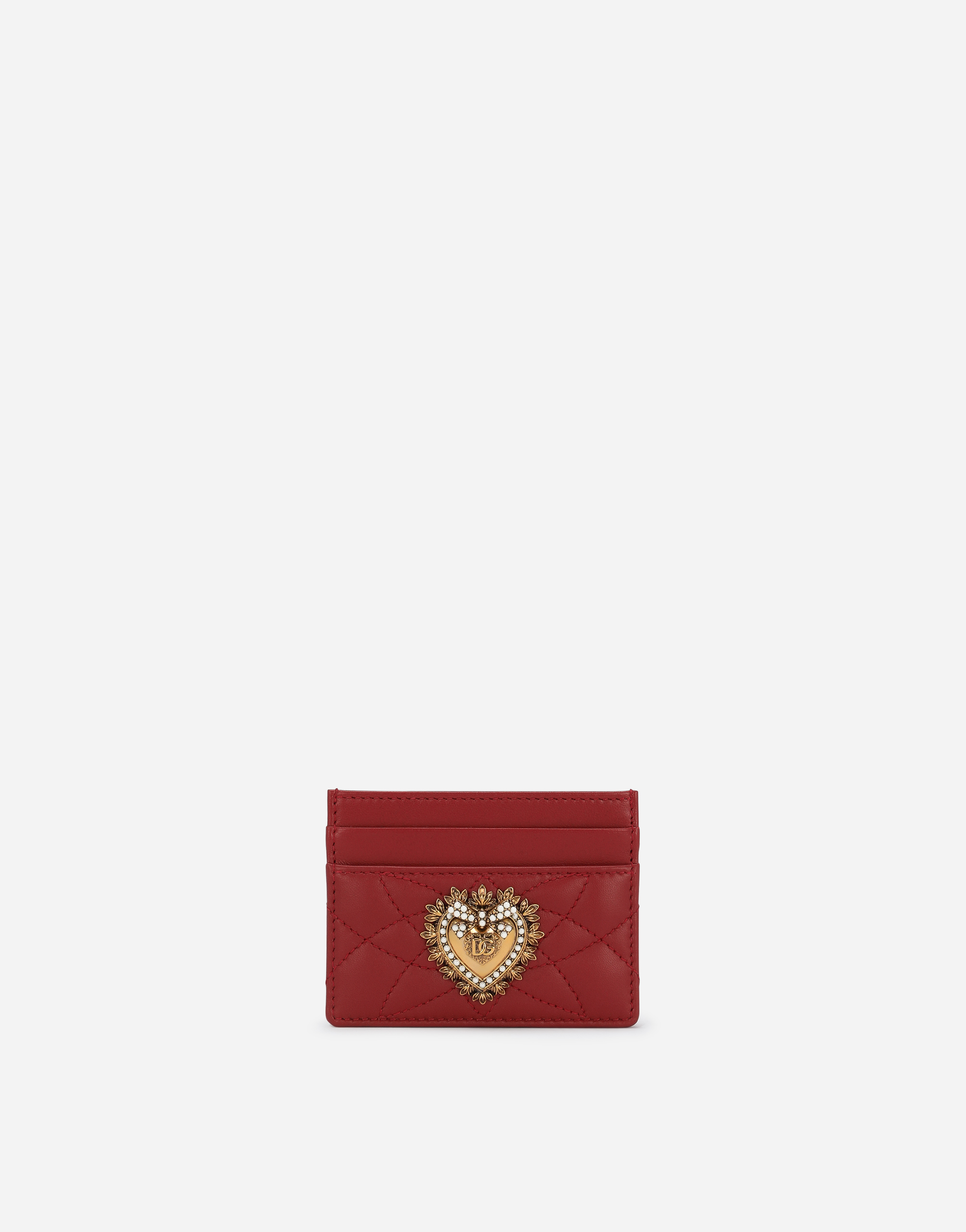 Devotion card holder in quilted nappa leather in Red