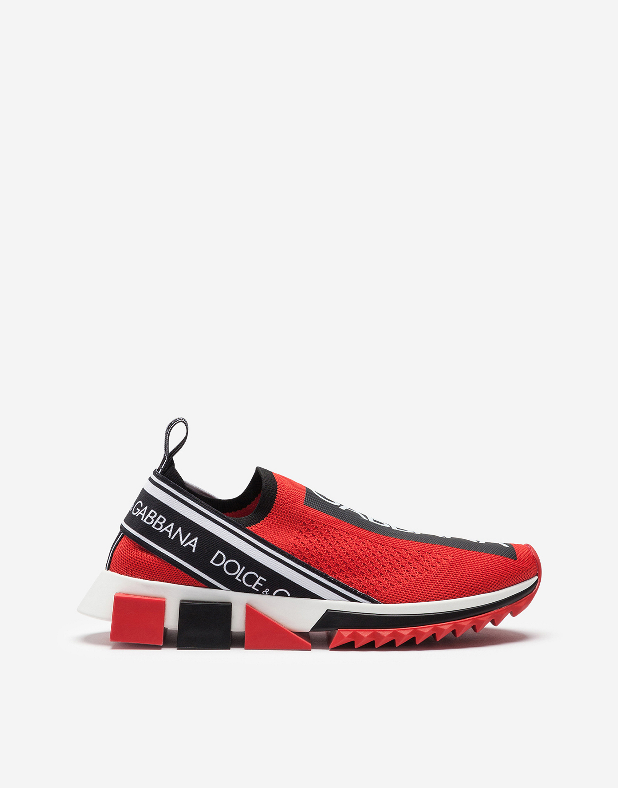 Stretch jersey Sorrento sneakers with logo in Red
