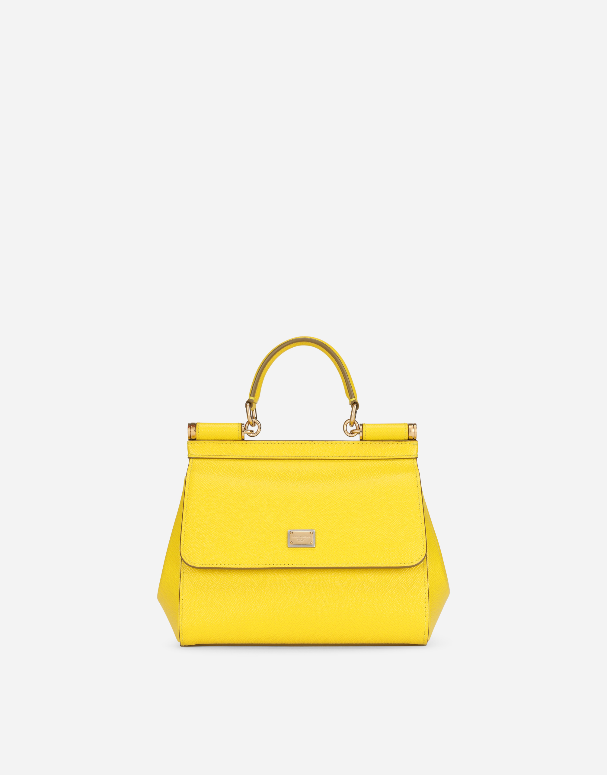 Small Sicily bag in Dauphine calfskin in Yellow