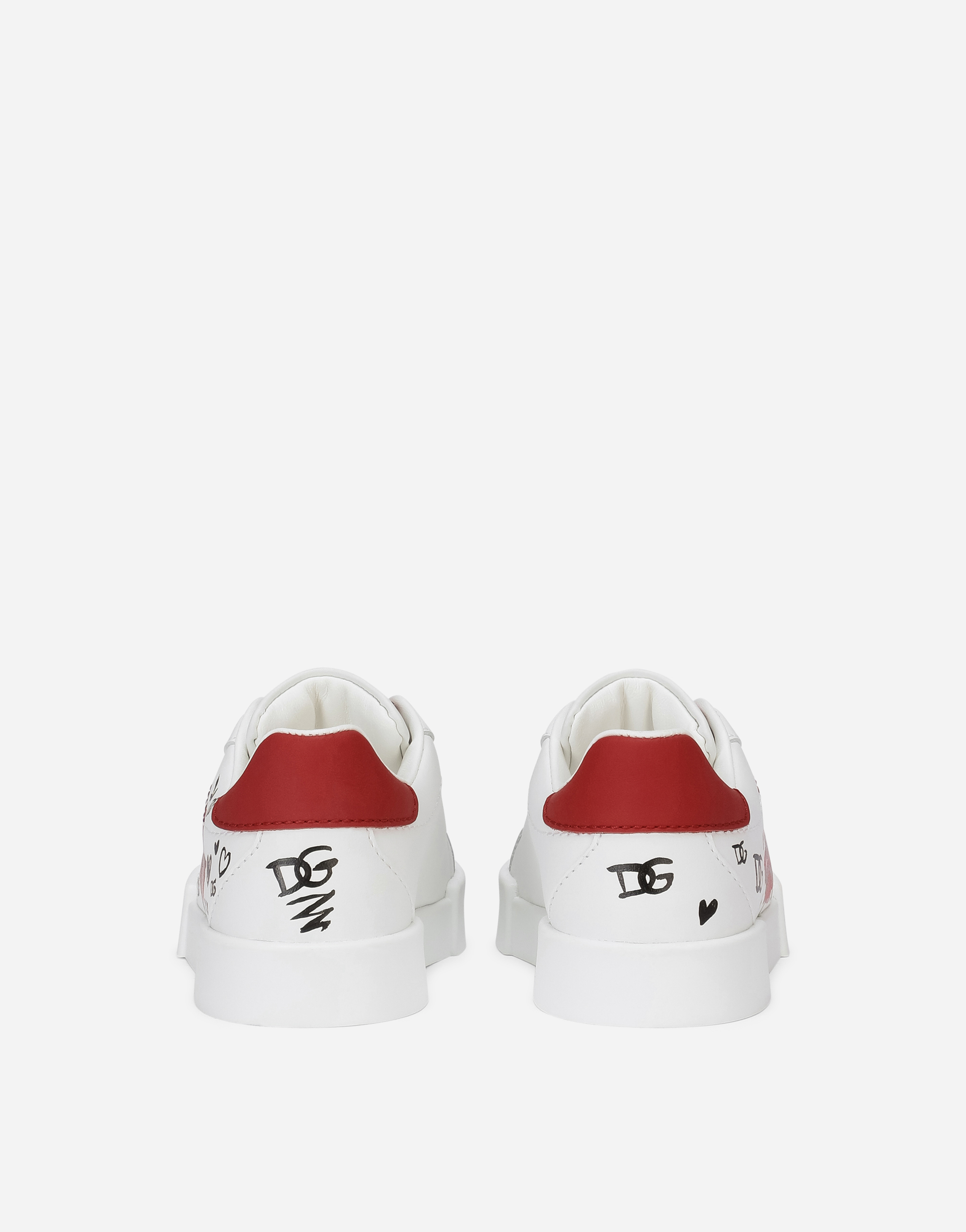 Shop Dolce & Gabbana First Steps Portofino Light Sneakers With Poppy Print In Multicolor
